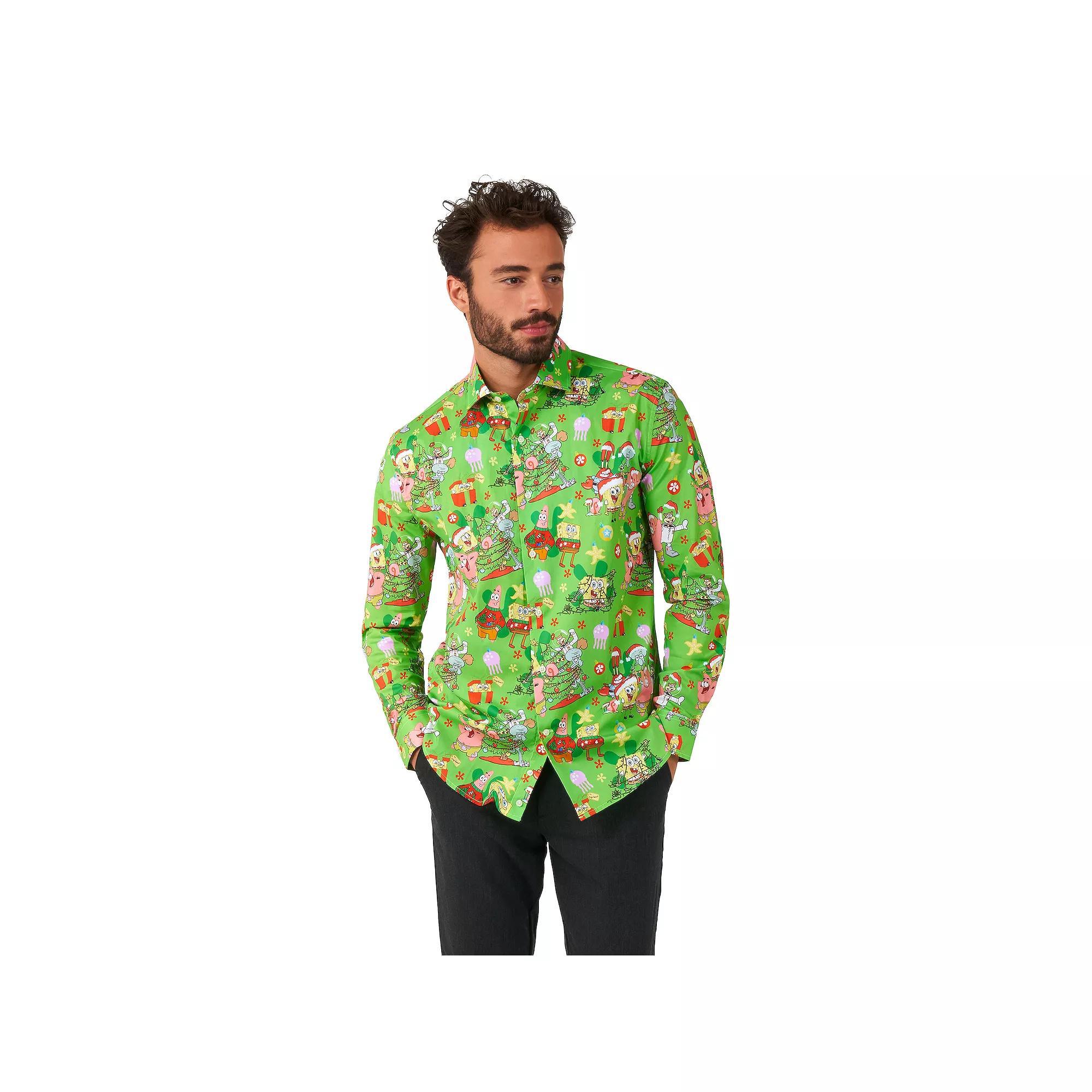 Men's OppoSuits Christmas Shirt, Size: XS, Spongebob Christmas Product Image