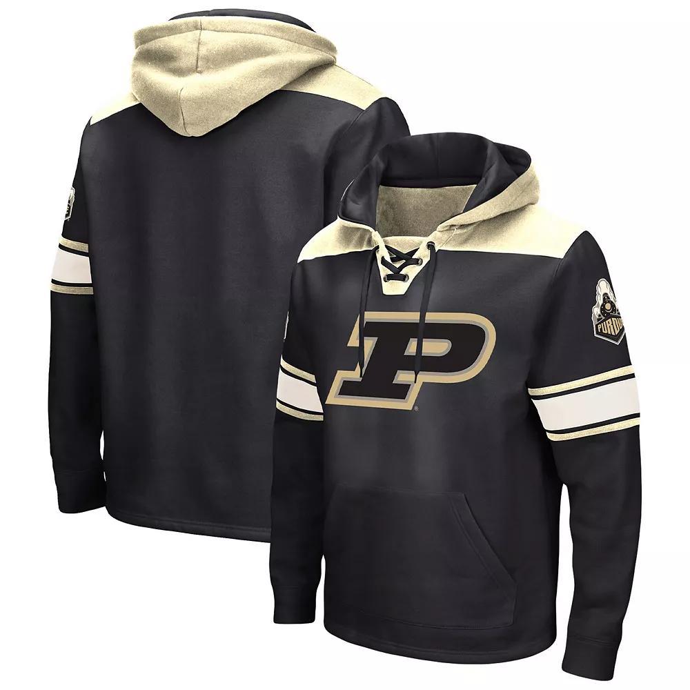 Men's Colosseum Black Purdue Boilermakers Big & Tall Hockey Lace-Up Pullover Hoodie, Size: 2XB Product Image