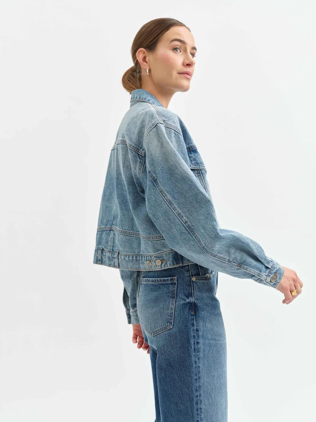 Bestie Cropped Denim Jacket Product Image