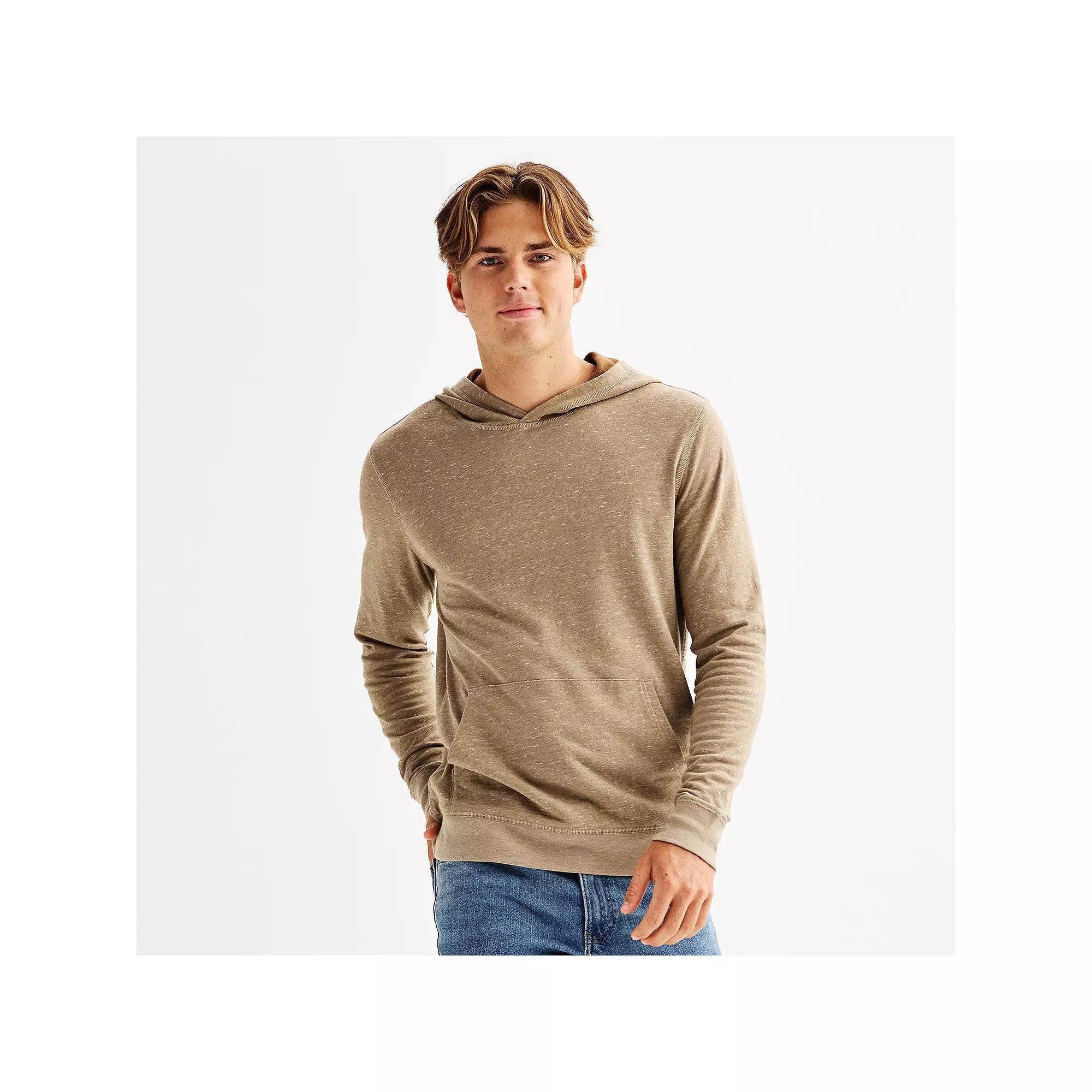 Men's Sonoma Goods For Life® Double-Knit Hoodie, Size: Small, Light Brown Texture Product Image