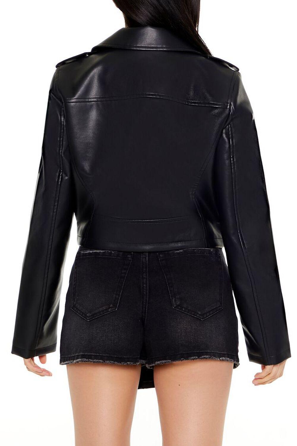 Faux Leather Cropped Moto Jacket | Forever 21 Product Image