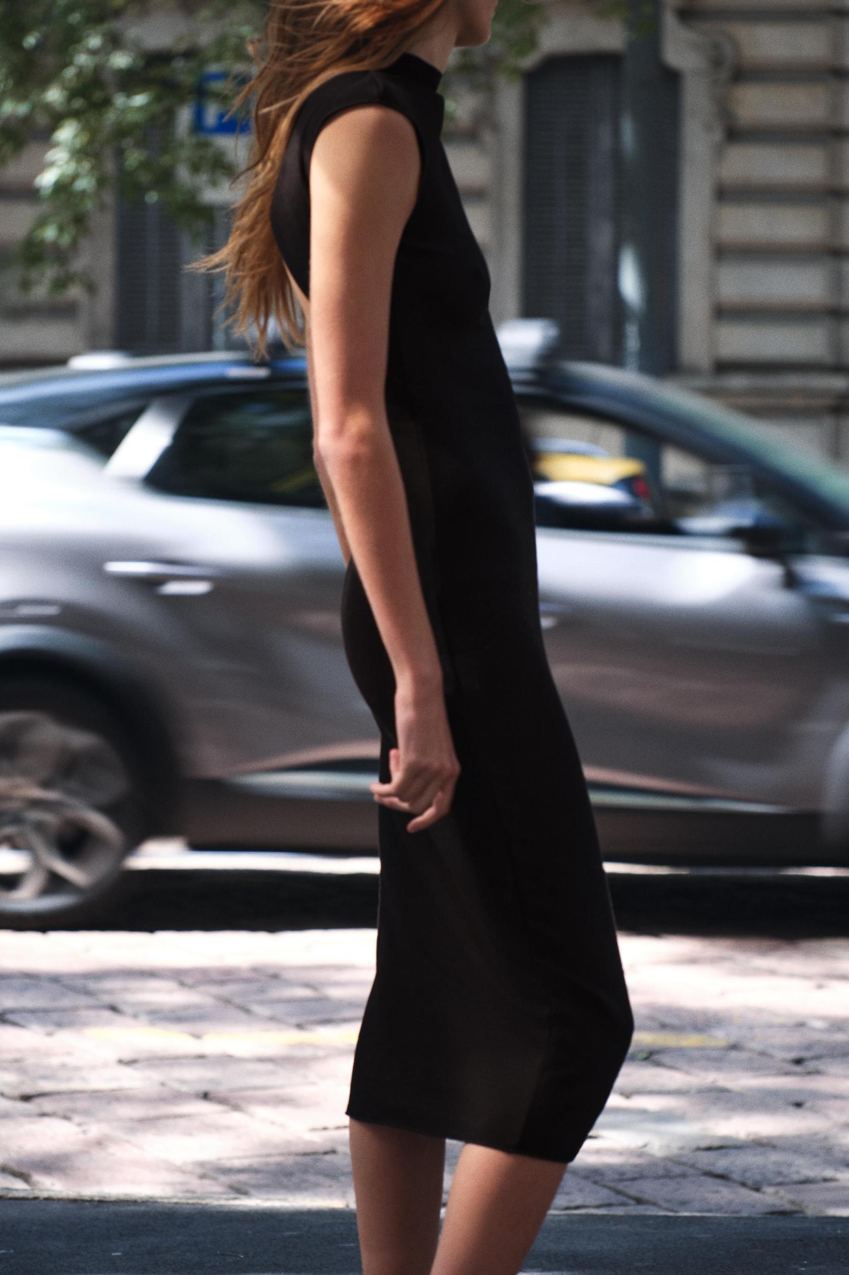 CUT OUT STRETCH MIDI DRESS Product Image