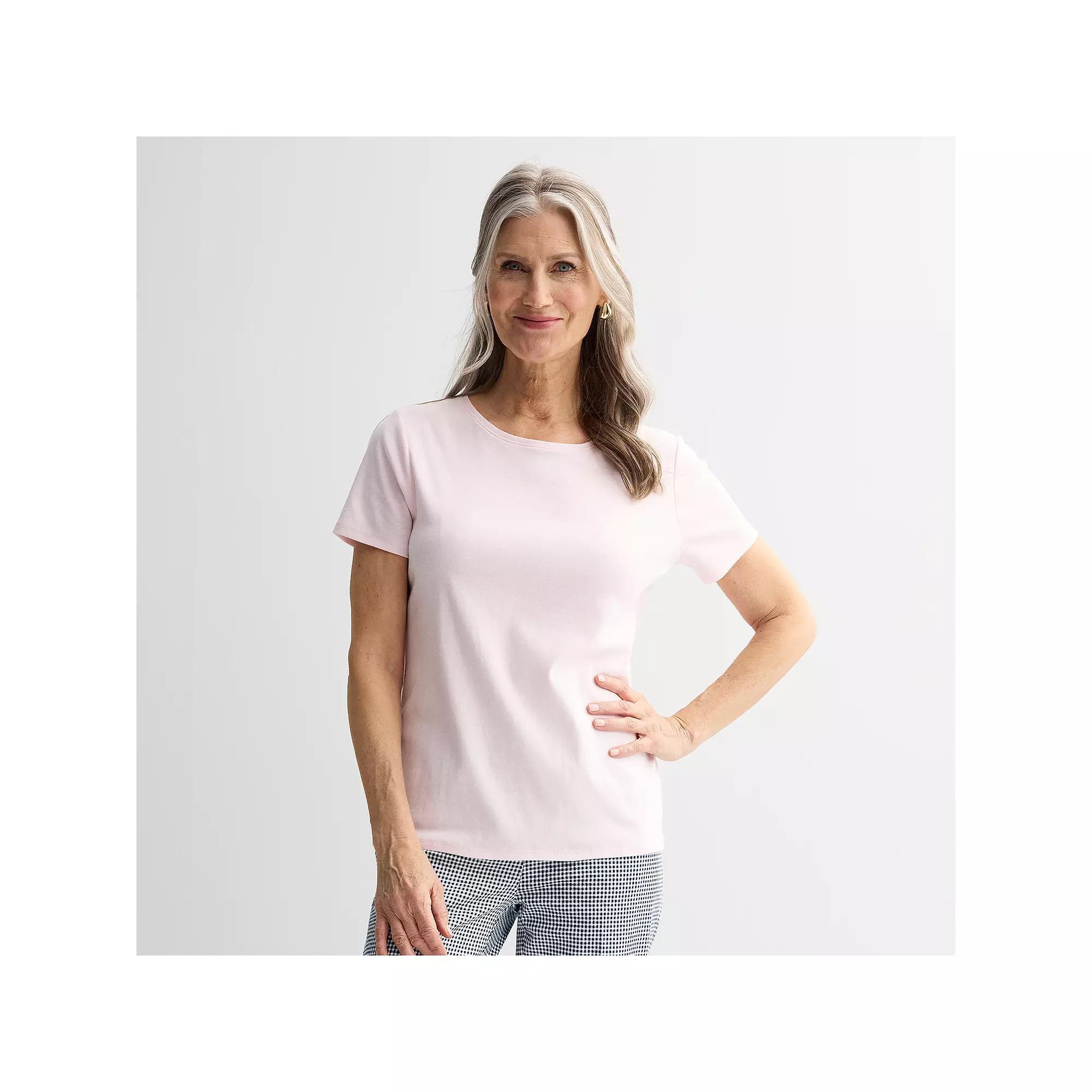 Women's Croft & Barrow® Essential Crewneck Tee, Size: XXL, Blue Product Image