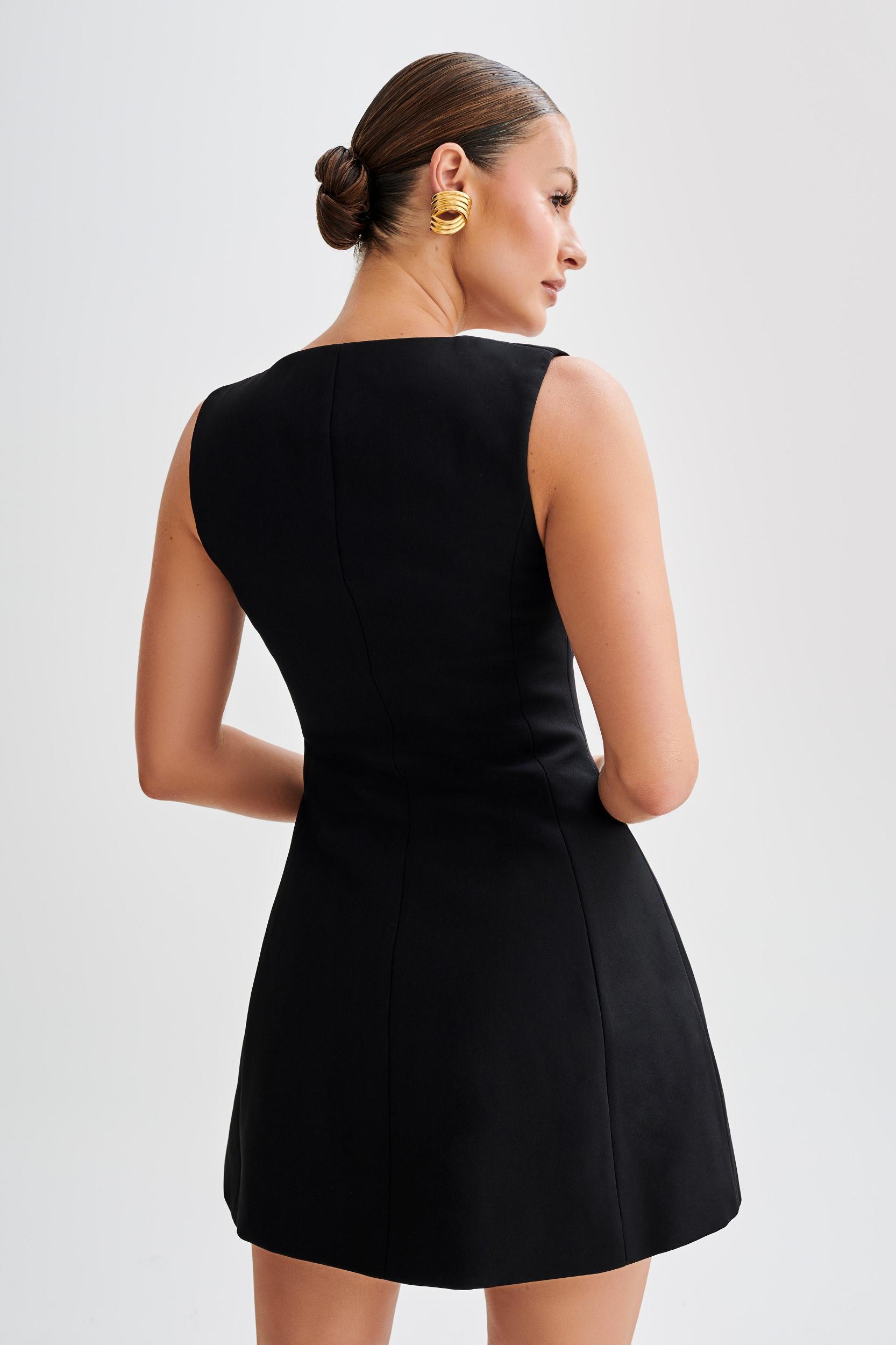 Lysandre Crepe Mini Dress - Black Product Image