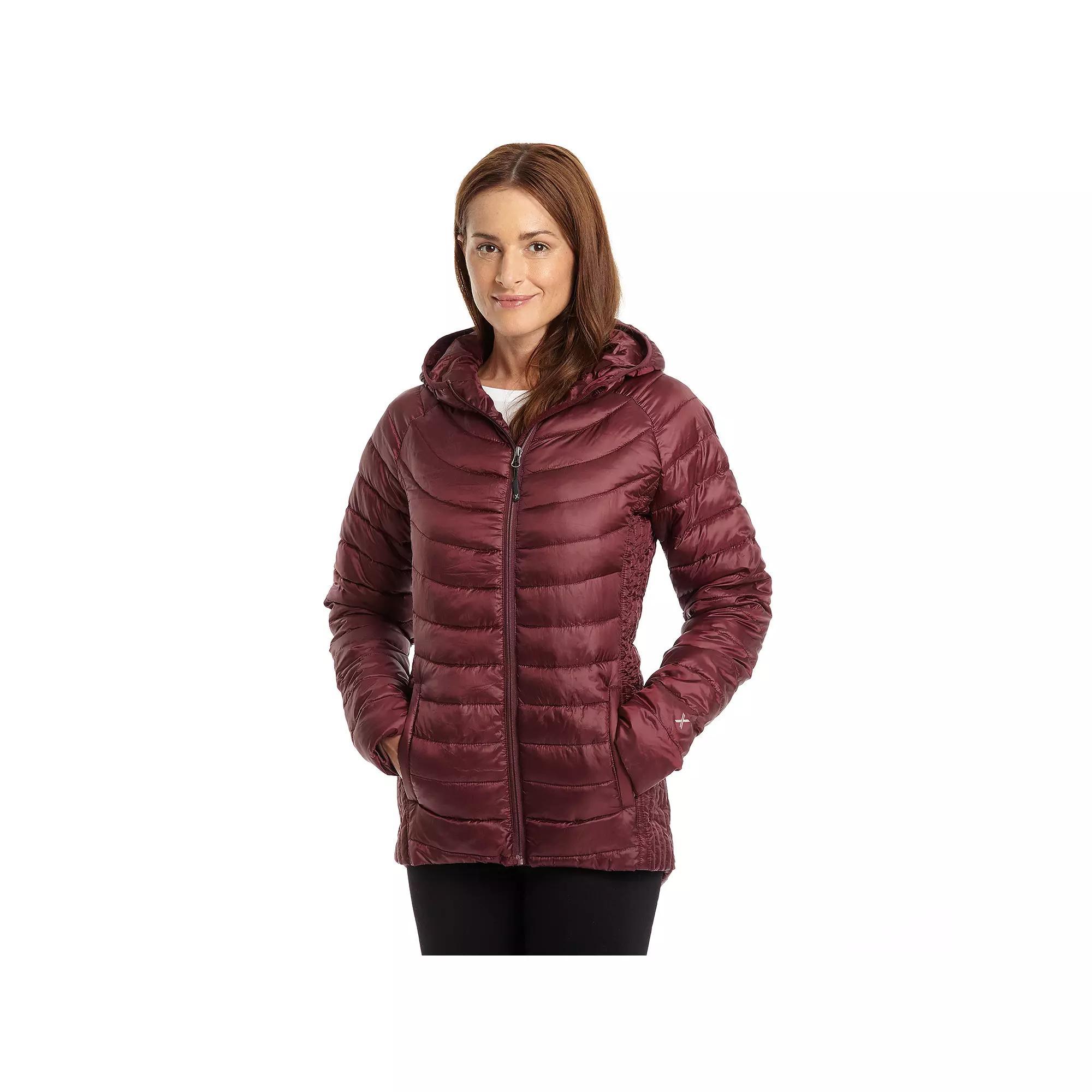 Women's Excelled Hooded Puffer Jacket, Size: Large, Red Product Image