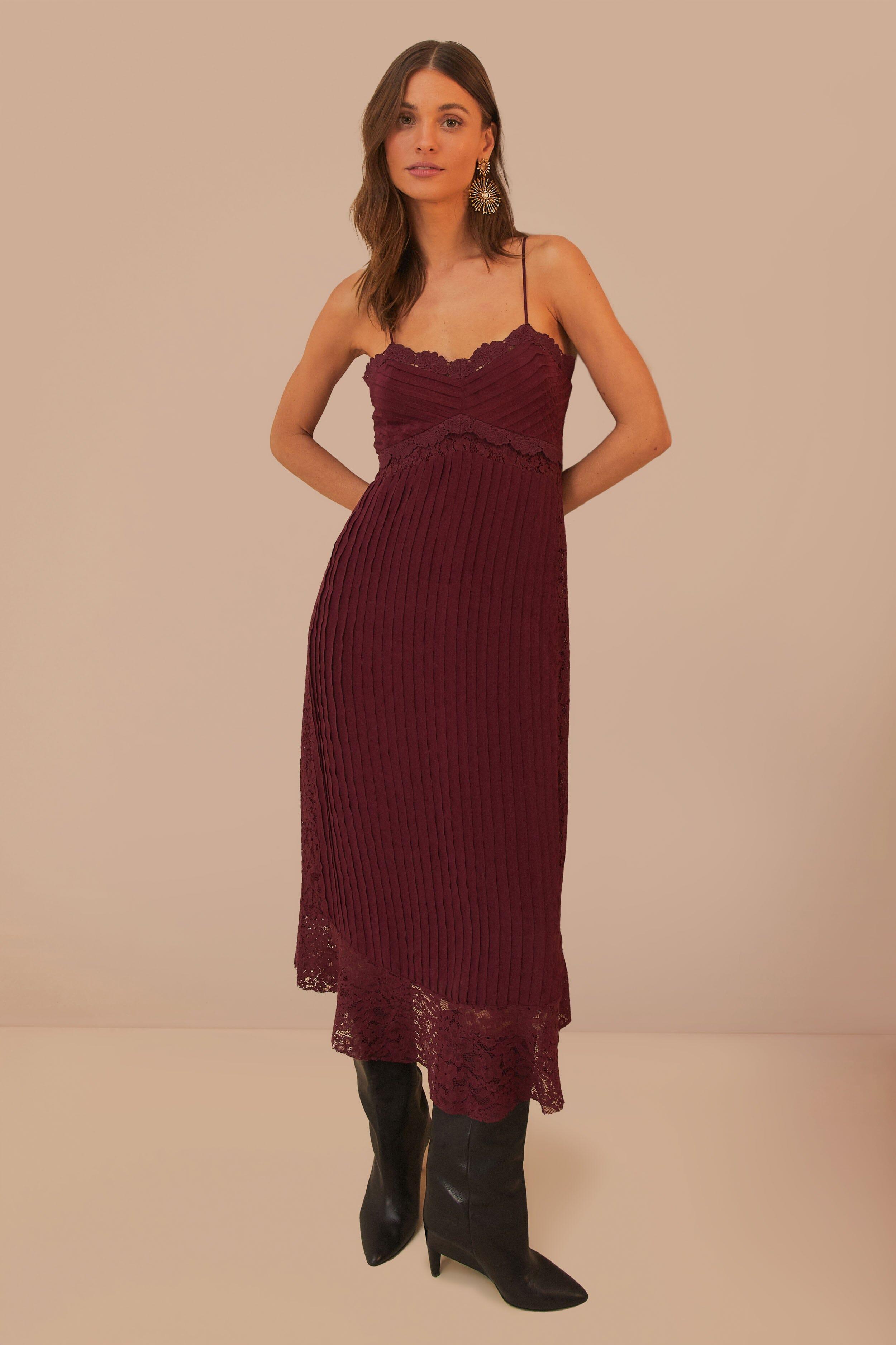Purple Lace Sleeveless Midi Dress, PURPLE / XL Product Image