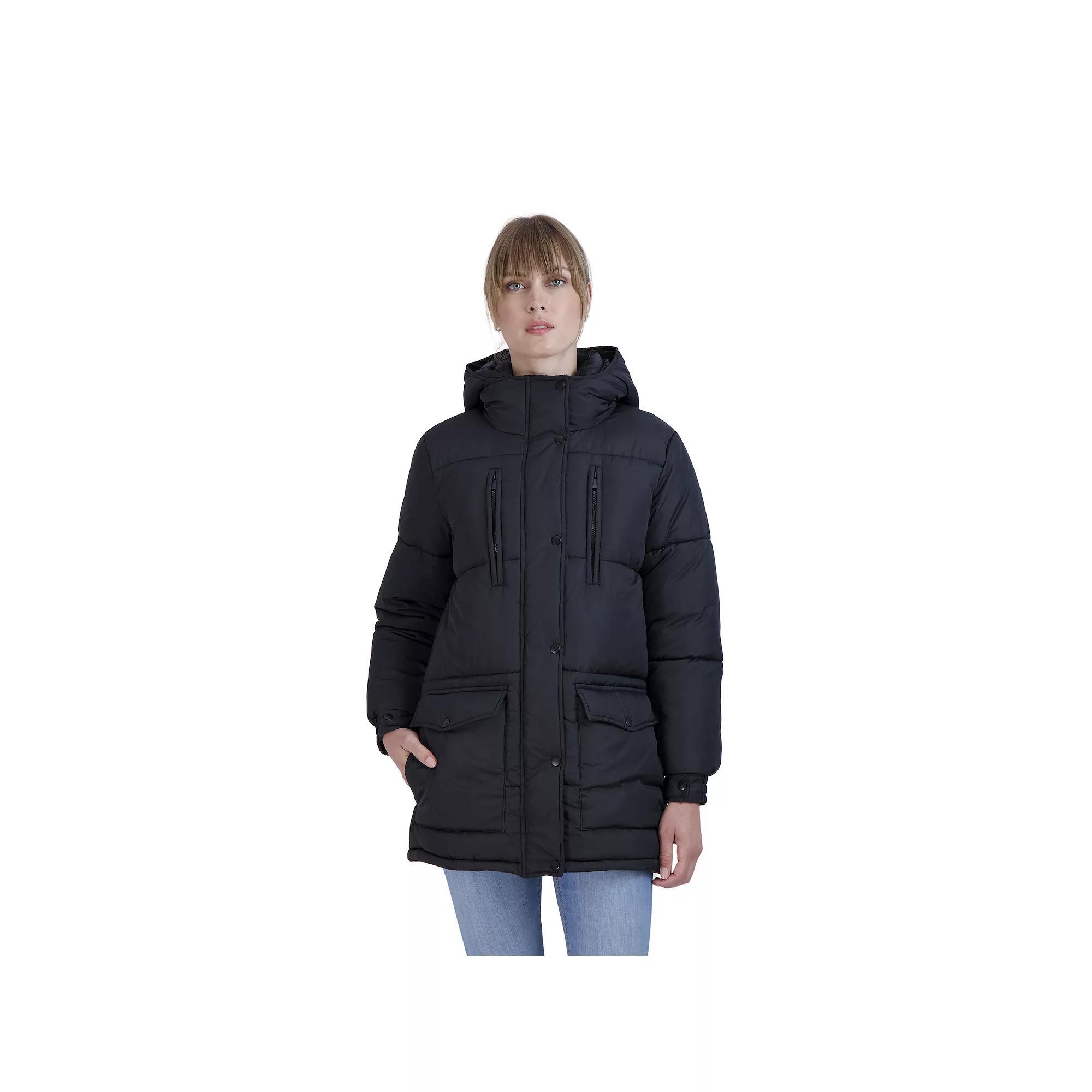Juniors' Sebby Hooded Parka Puffer Coat, Women's, Size: Small, Black Product Image