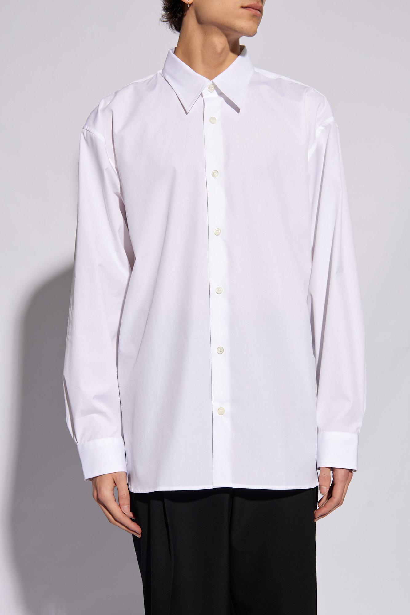 DRIES VAN NOTEN Lapel Long-sleeved Shirt In White Product Image