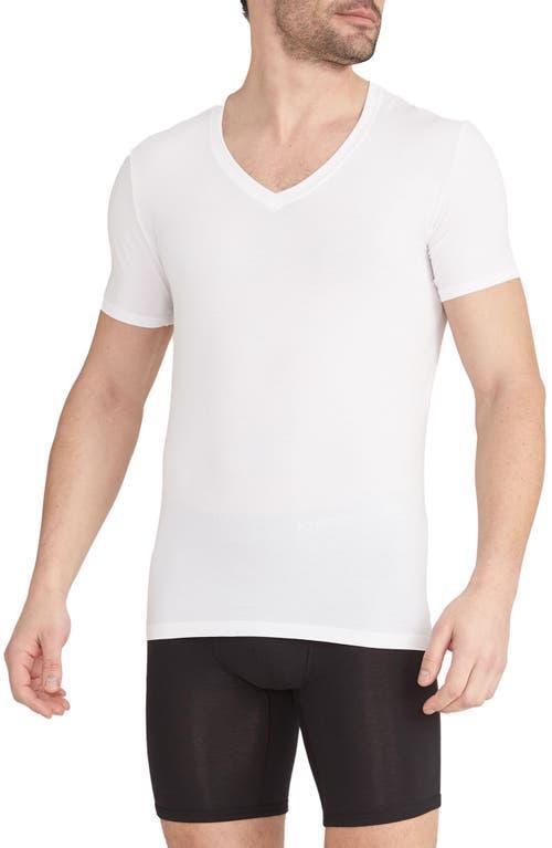 Tommy John Deep V Neck Stay Tucked 2 Pack White) Men's Pajama Product Image