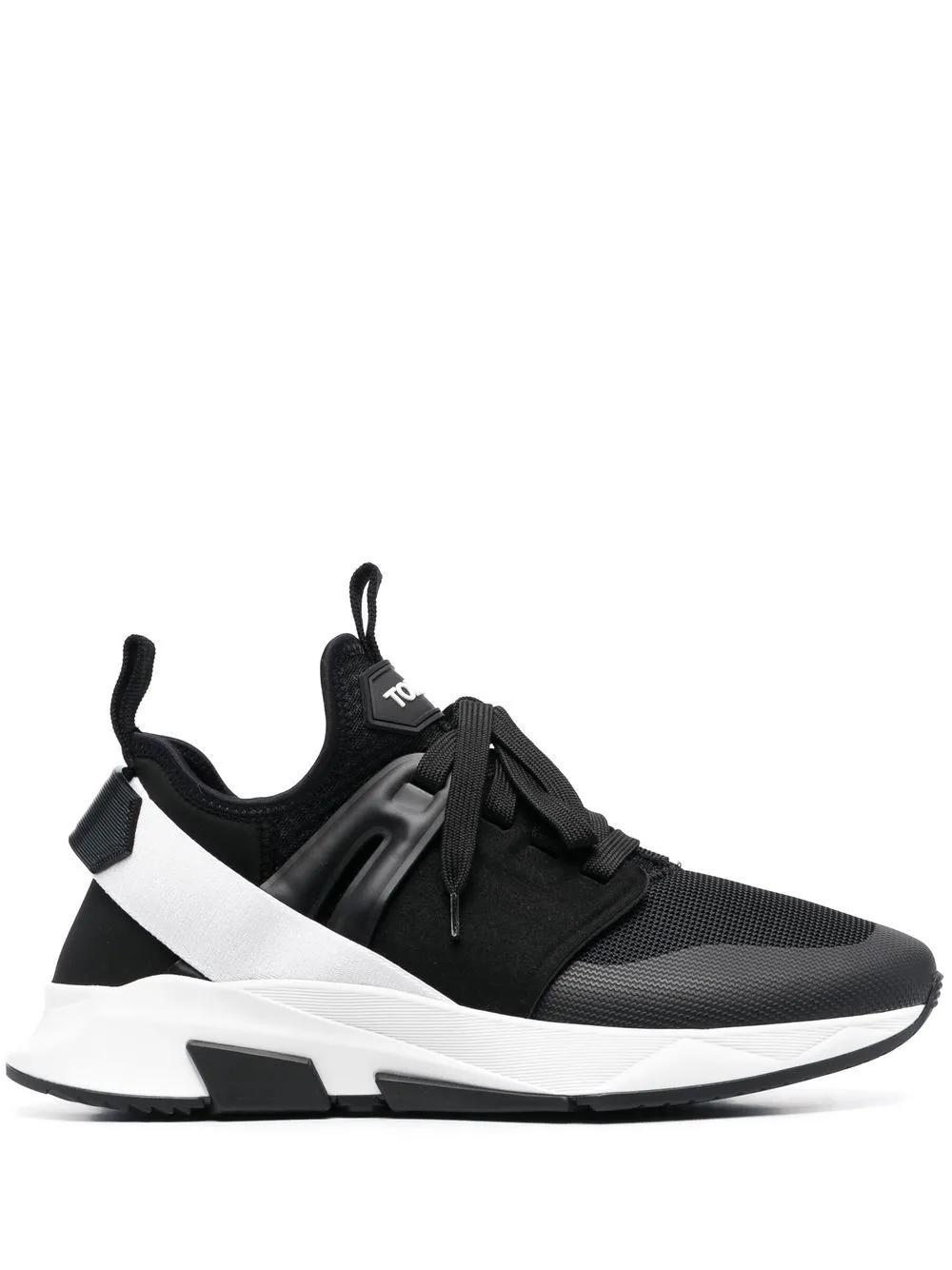 TOM FORD Neoprene And Suede Jago Sneakers In Black Product Image