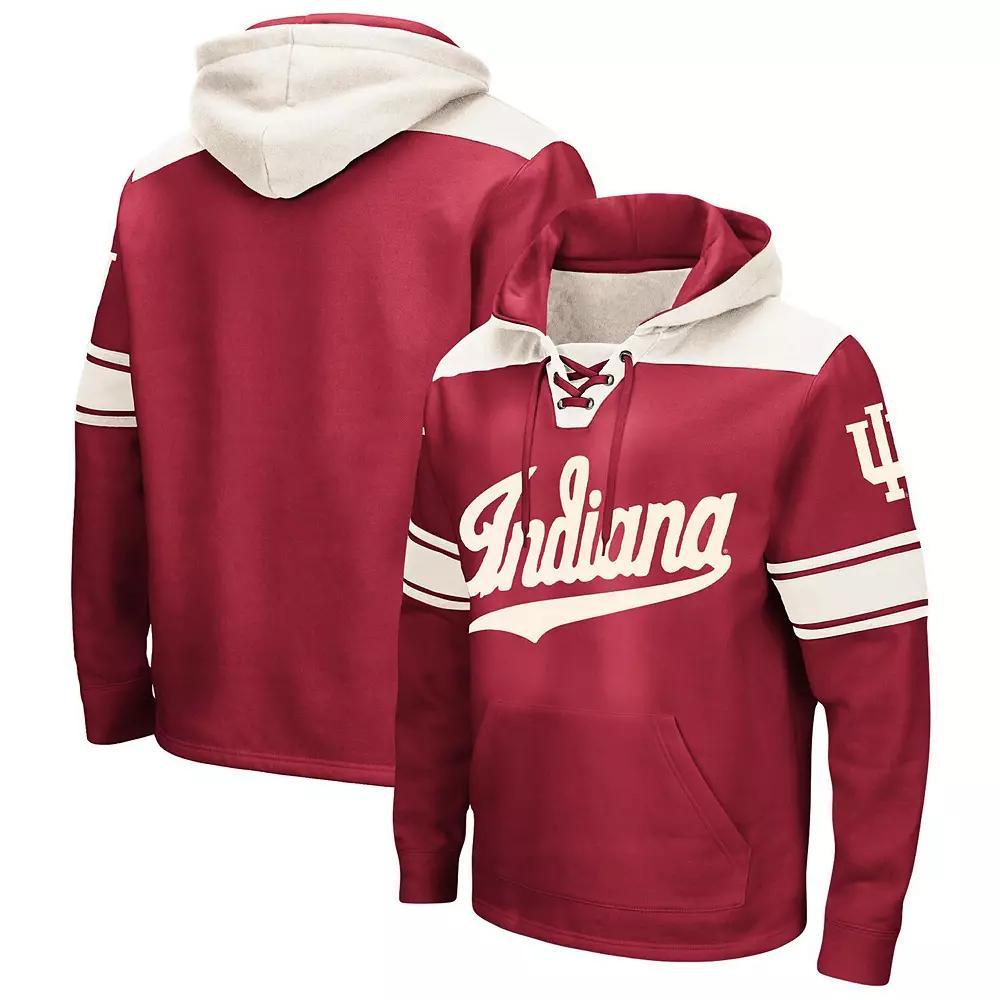 Men's Colosseum Crimson Indiana Hoosiers Big & Tall Hockey Lace-Up Pullover Hoodie, Size: 2XB, Red Product Image