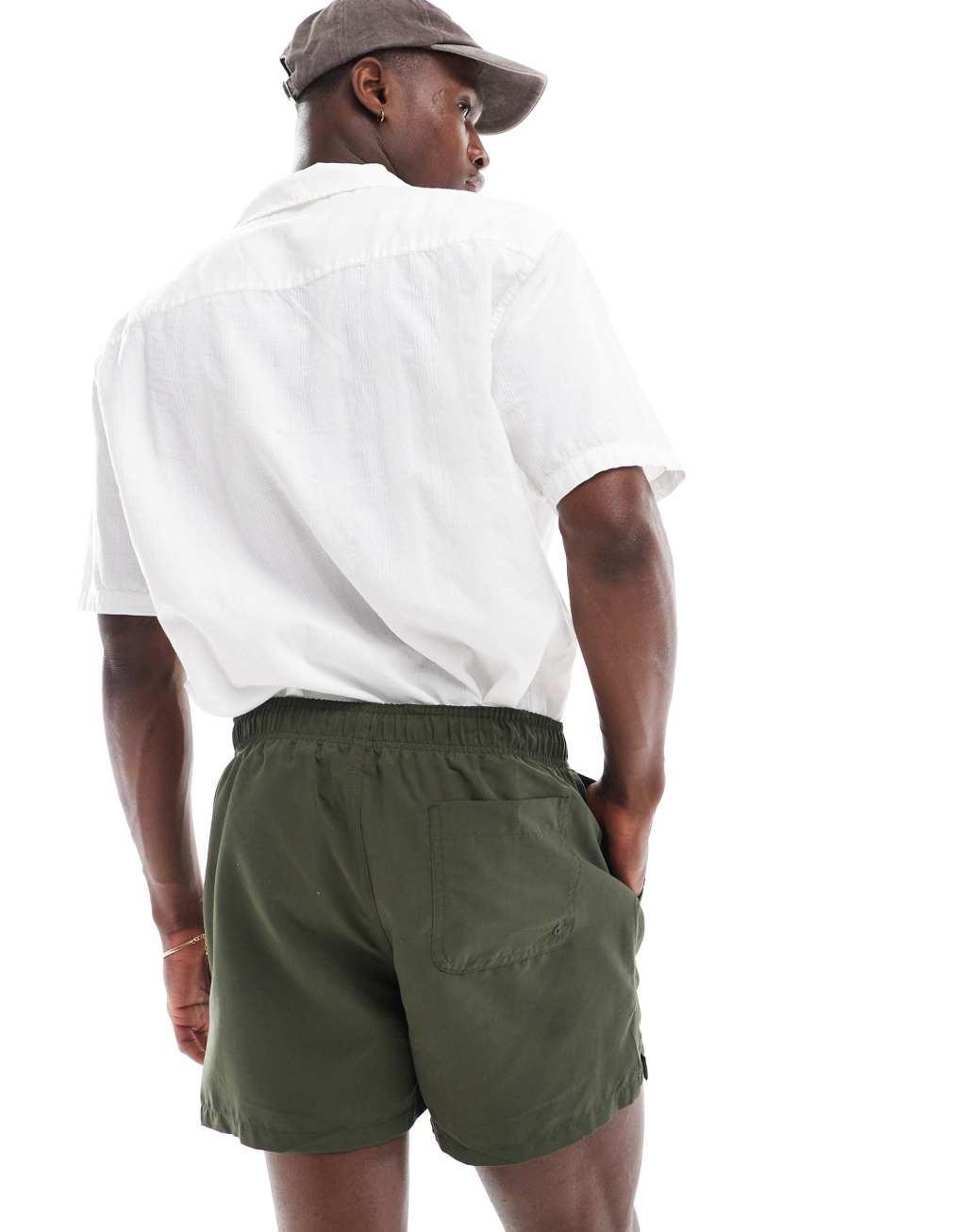 Selected Homme swim shorts in khaki  Product Image