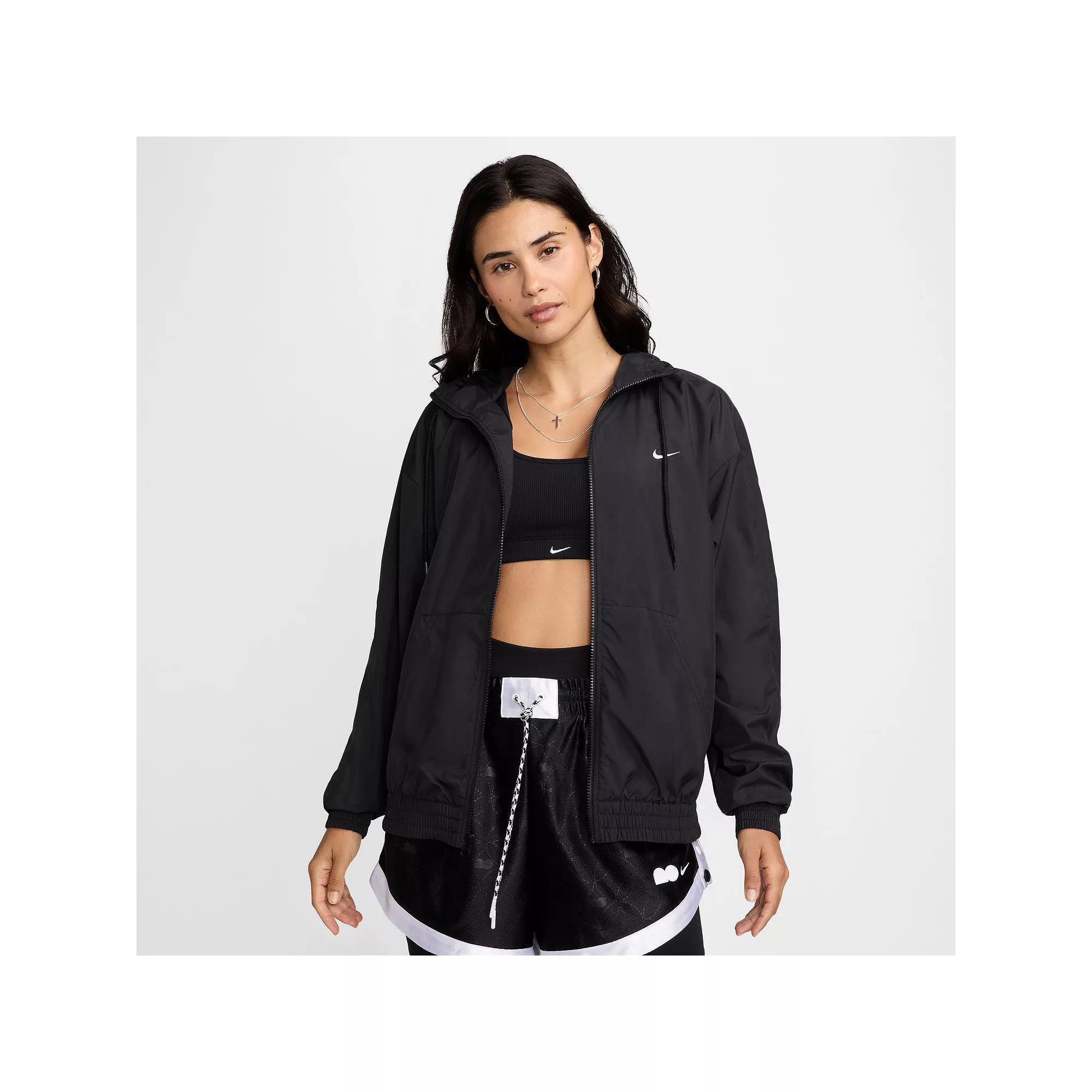 Women's Nike Sportswear UV Protection Loose Hooded Jacket, Size: Medium, Black Product Image