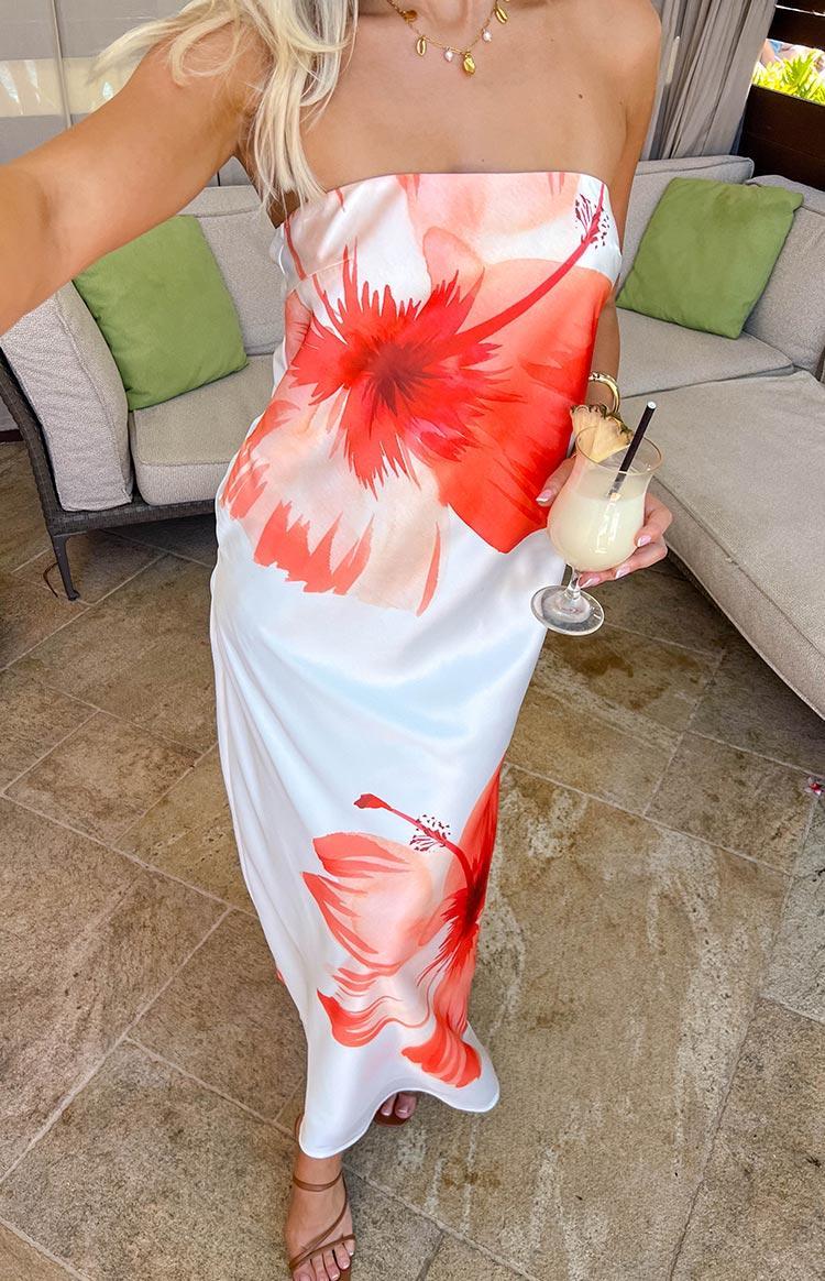 Damia White Floral Maxi Dress Product Image