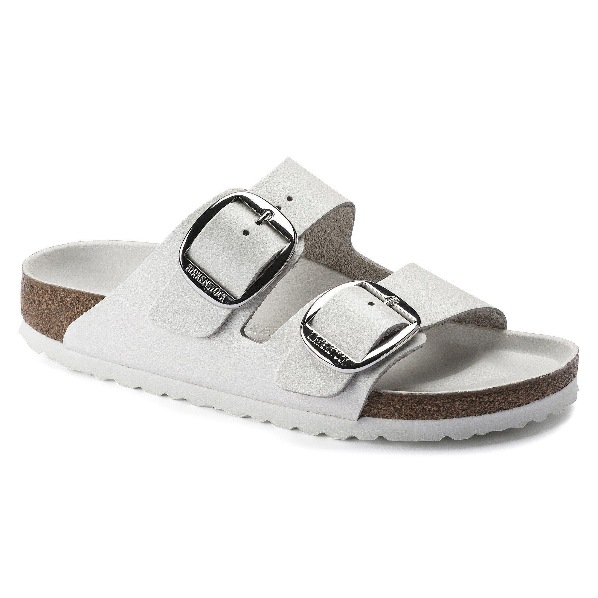 Birkenstock Womens Arizona Oiled Leather Big Buckle Detail Slide Sandals Product Image