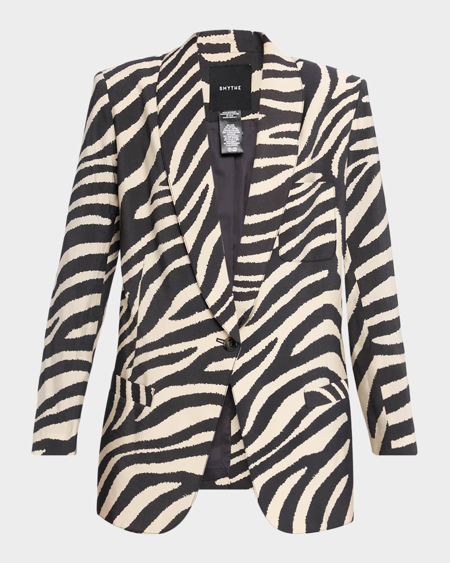 Zebra Shawl Collar Oversized Blazer Product Image