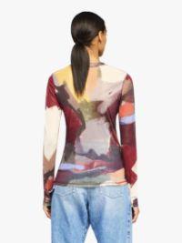 ABSTRACT' PRINT - SHEER LONG SLEEVE TOP in red | JW Anderson US  Product Image