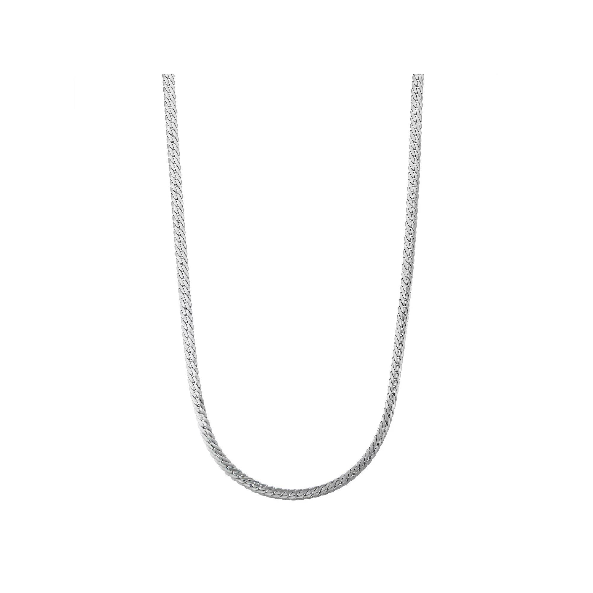Jordan Blue 10k Gold 3.9 mm Tight Herringbone Chain Necklace, Womens White Product Image