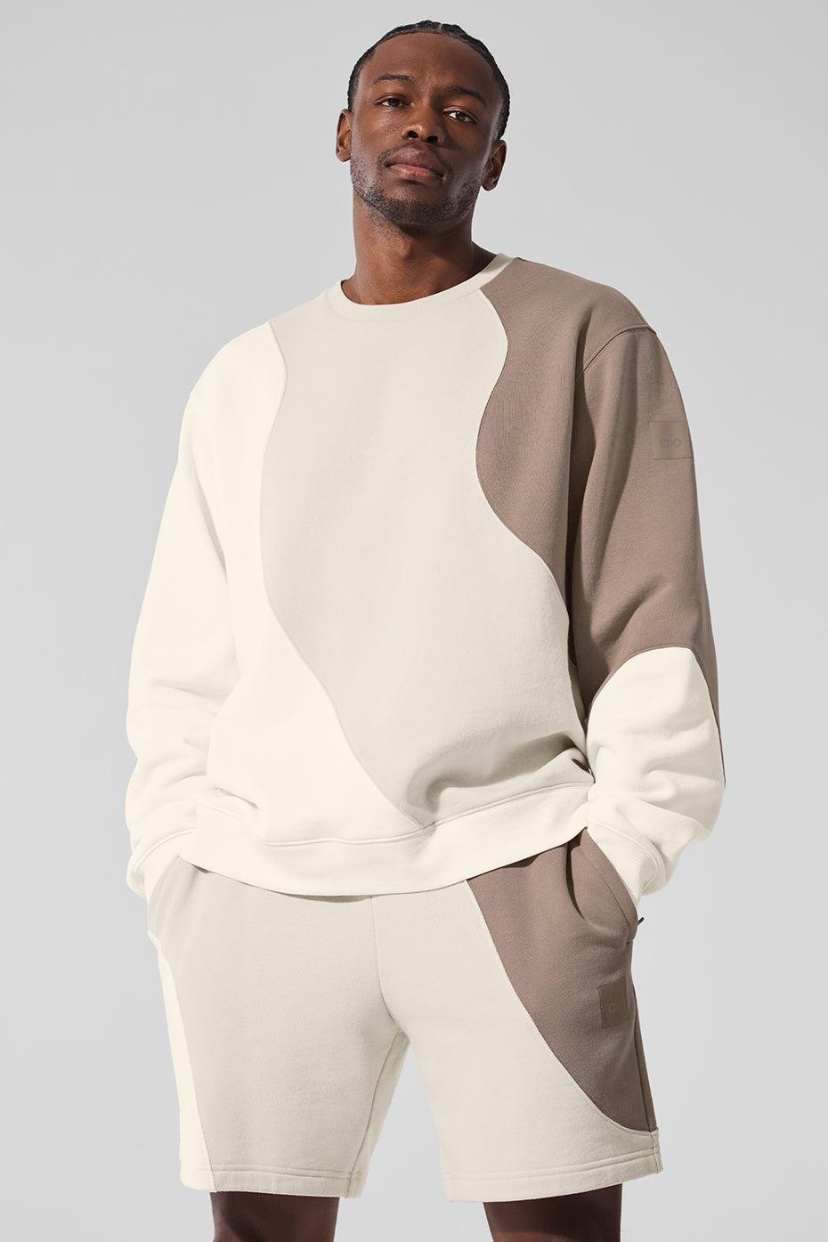 Make Waves Crew Neck Pullover - Ivory/Bone/Gravel Product Image