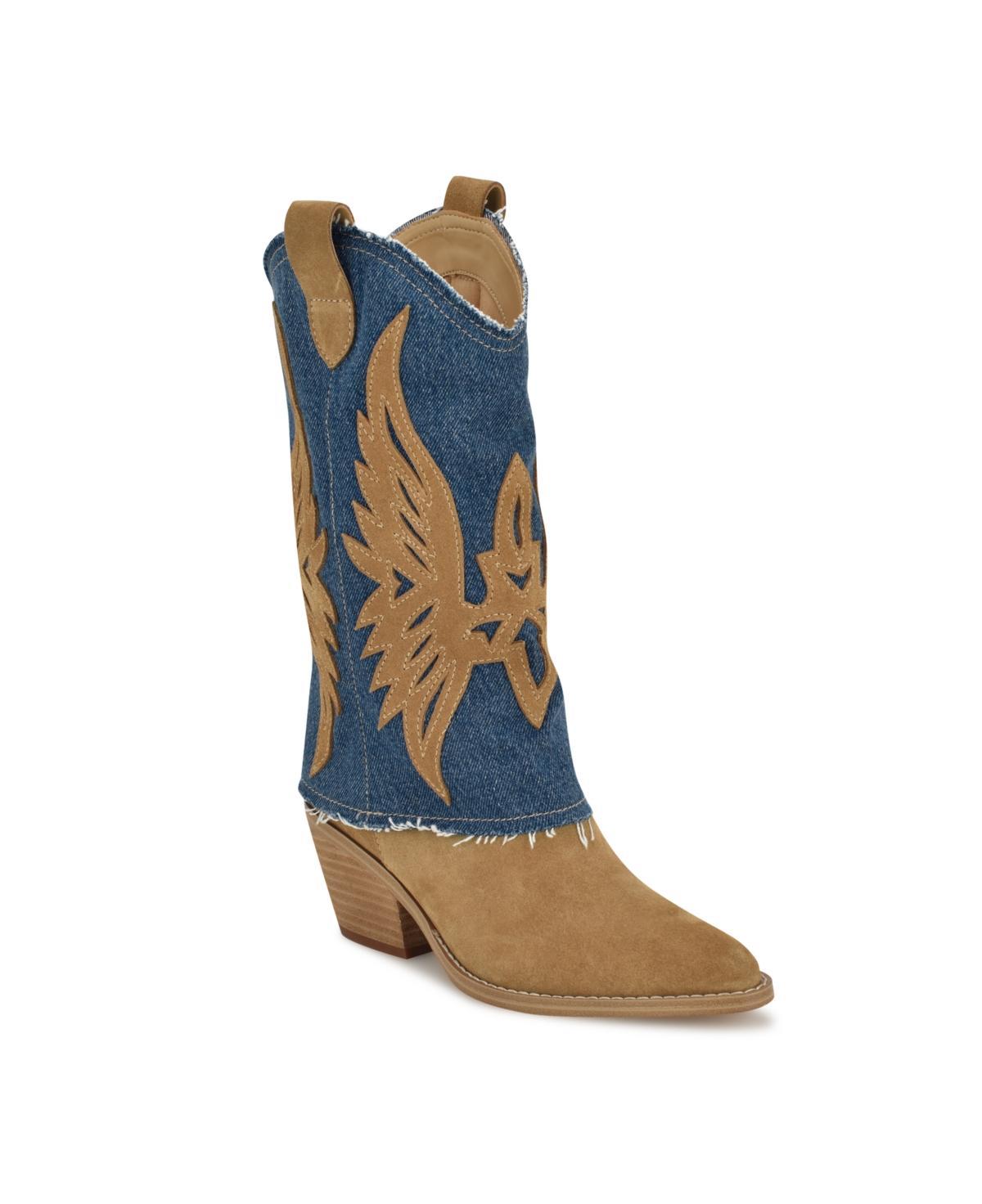 Nine West Ringer (Caramel Denim) Women's Boots Product Image