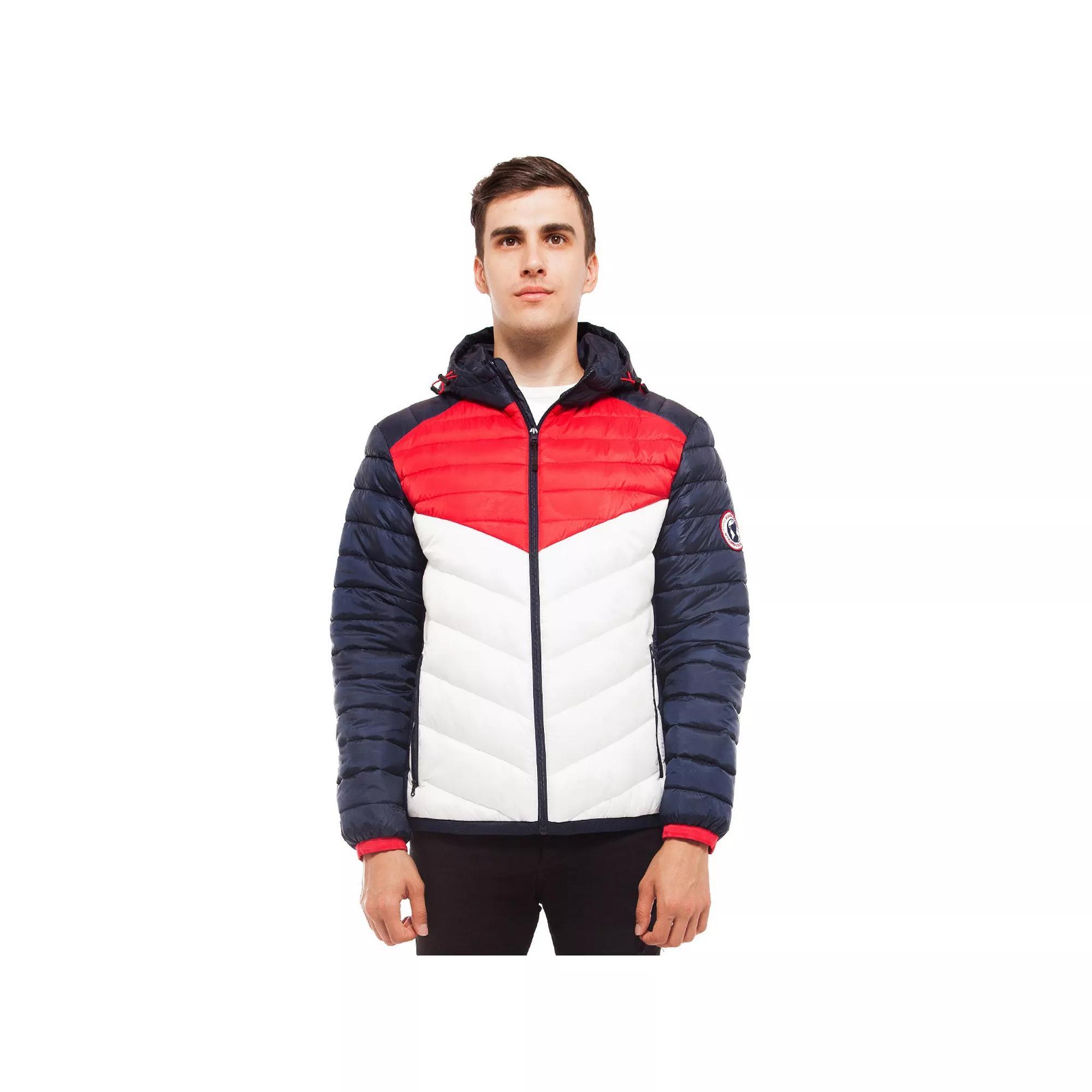 Men's Rokka&Rolla Lightweight Hooded Puffer Jacket, Size: XL, Black Green Product Image