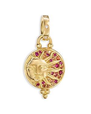 Temple St. Clair 18K Yellow Gold Ruby, Orange Sapphire & Diamond Eclipse Pendant Product Image
