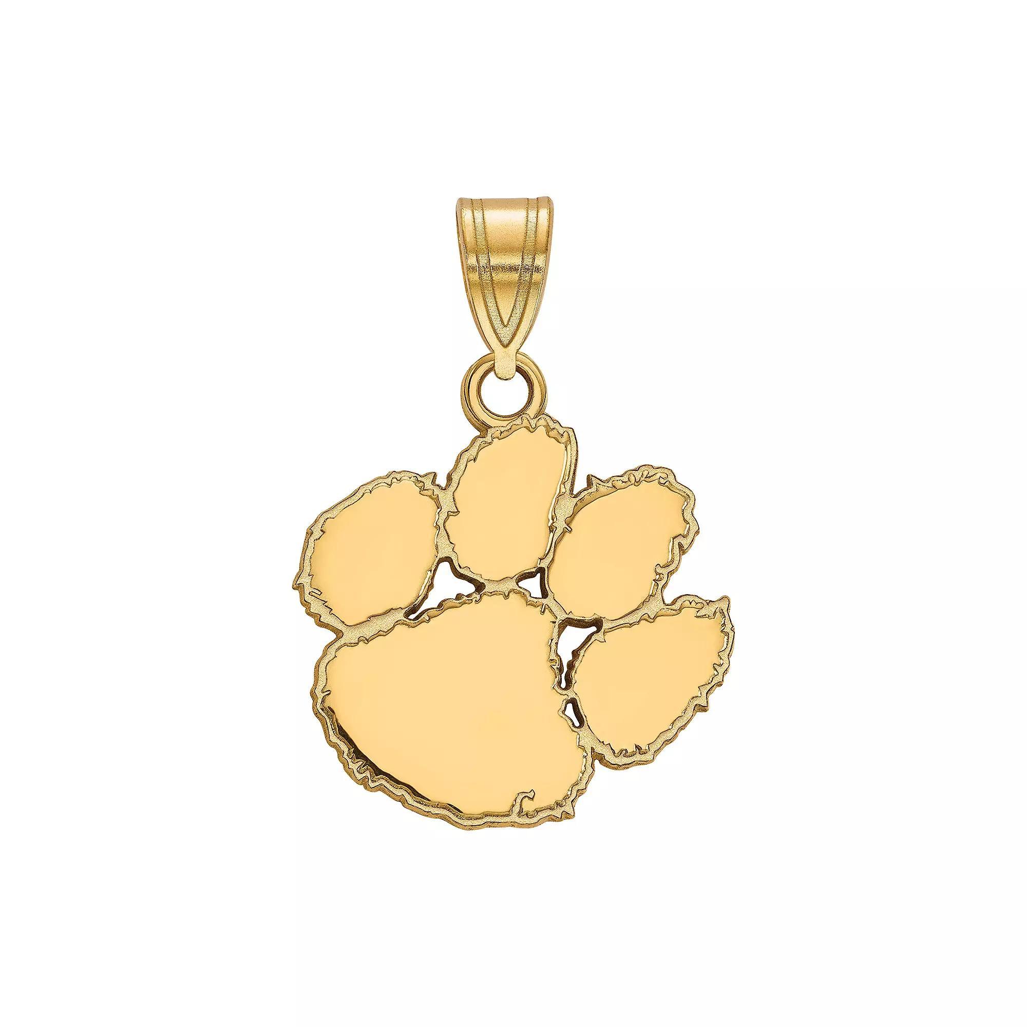 LogoArt Sterling Silver 14k Gold Plated Clemson Tigers Medium Pendant, Women's, Size: 23 mm Product Image