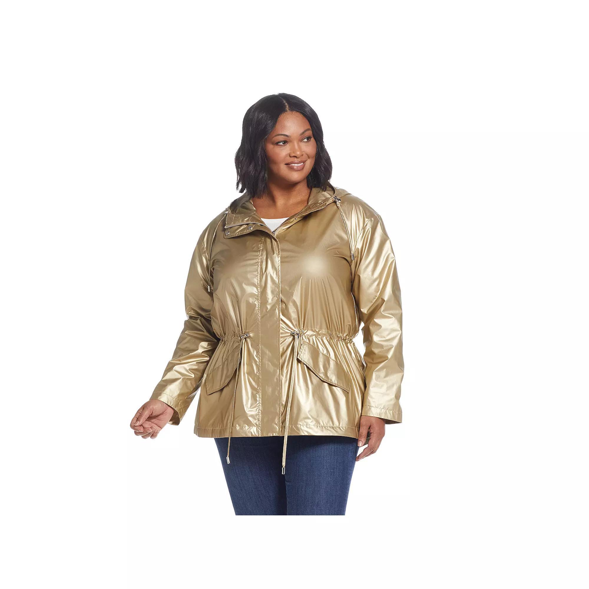 Plus Size Weathercast Metallic Anorak Jacket, Women's, Size: 2XL, Gold Product Image