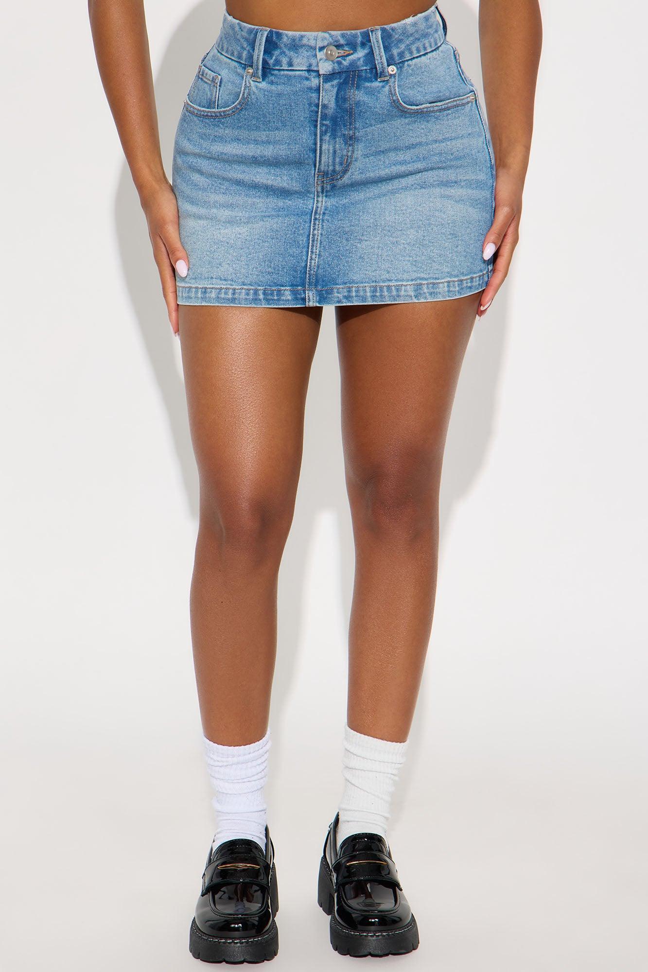 Harper Denim Mini Skirt - Medium Wash Product Image