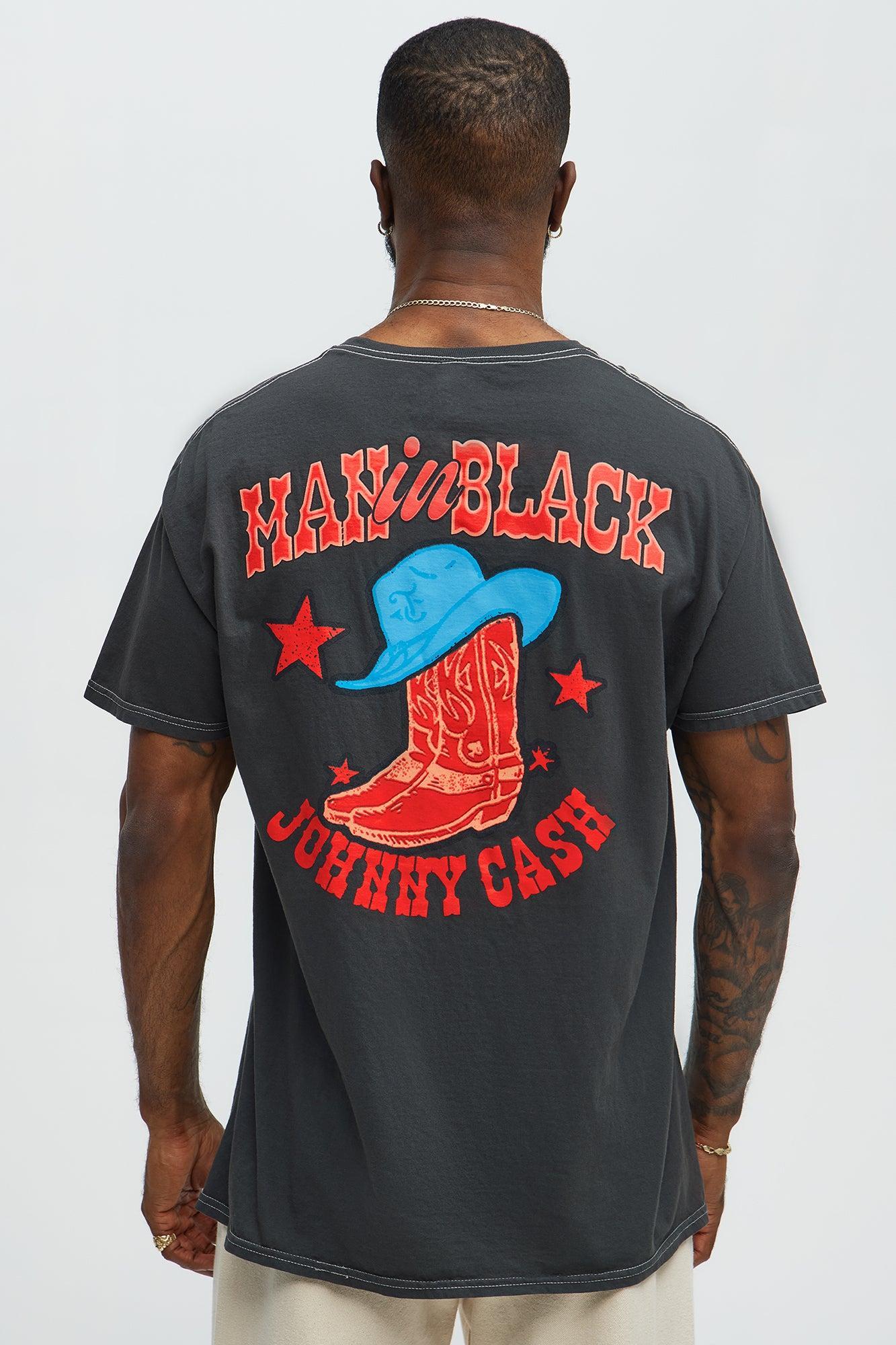Johnny Cash Man In Black Short Sleeve Tee - Black Product Image