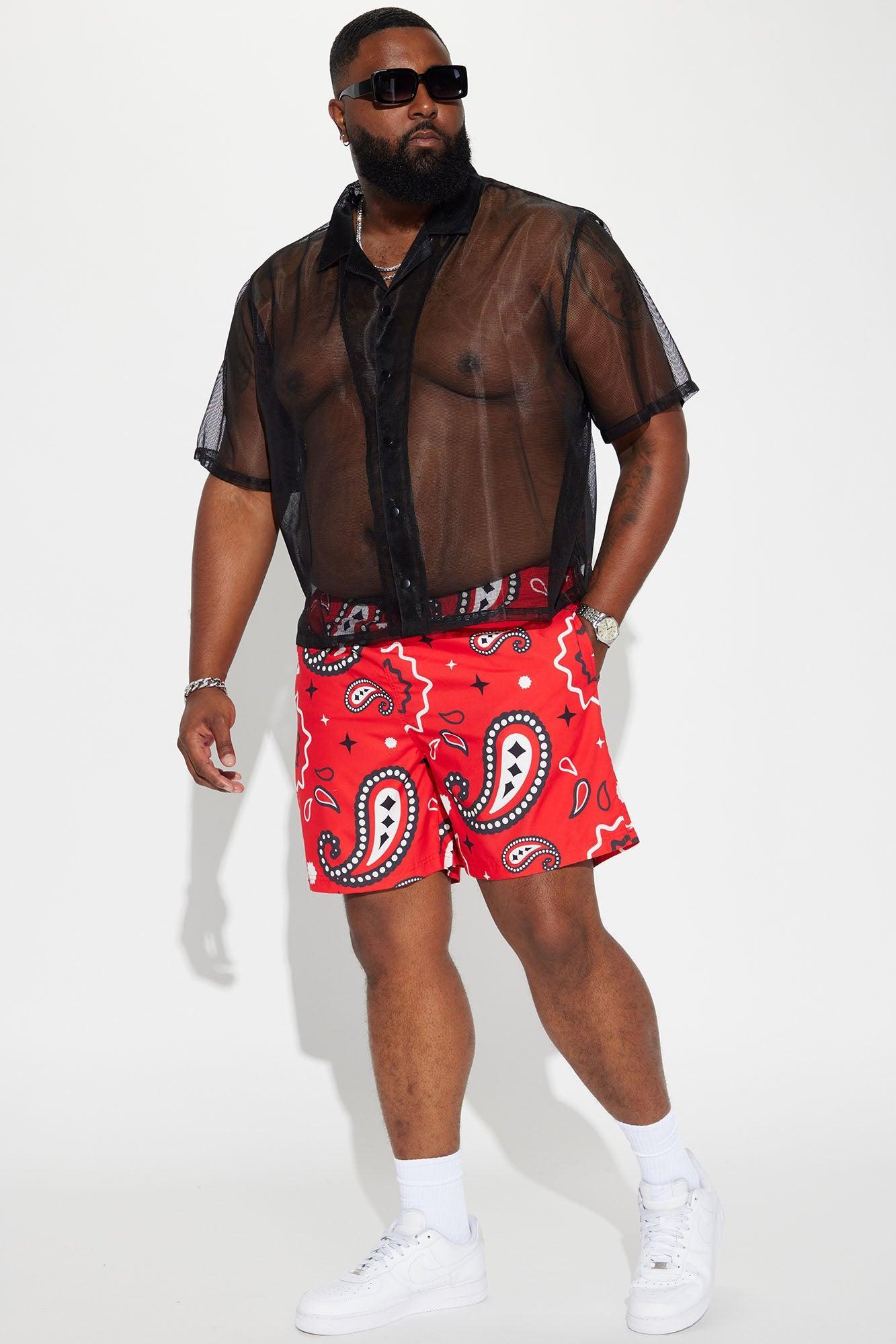Let's Get Paisley Swim Classic Trunk - Red Product Image