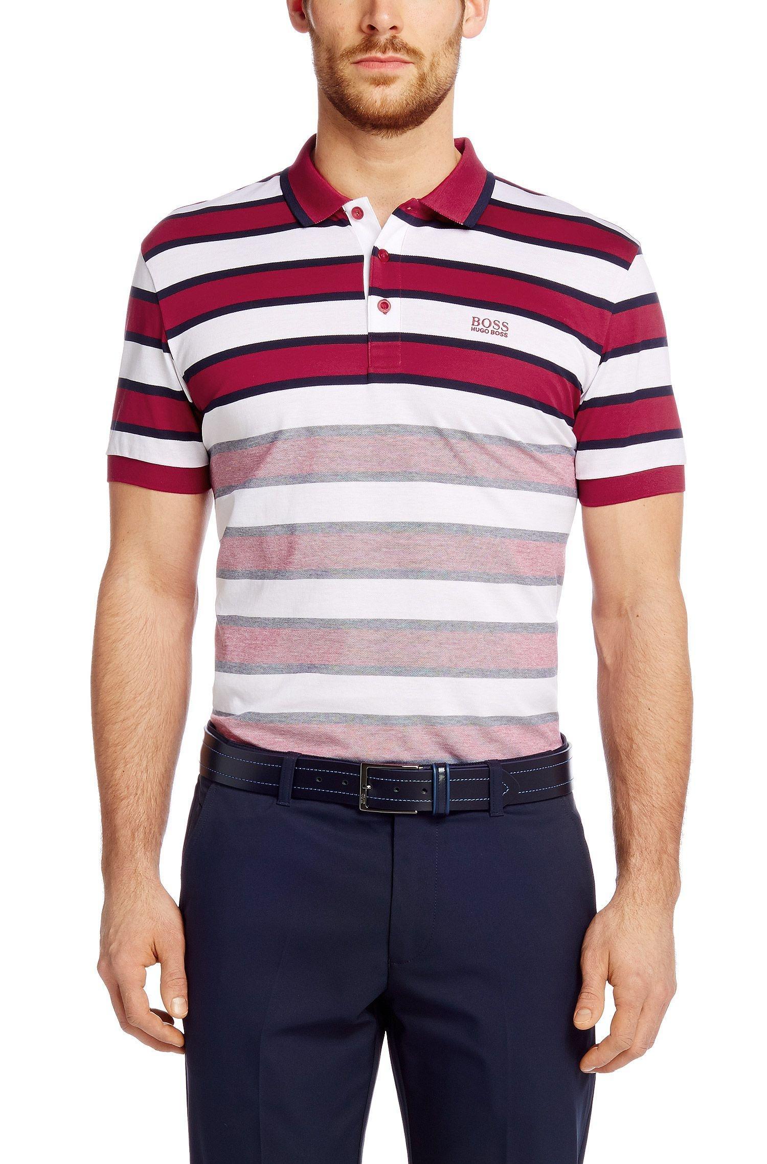 HUGO BOSS Striped Detail Polo Shirt In White Product Image