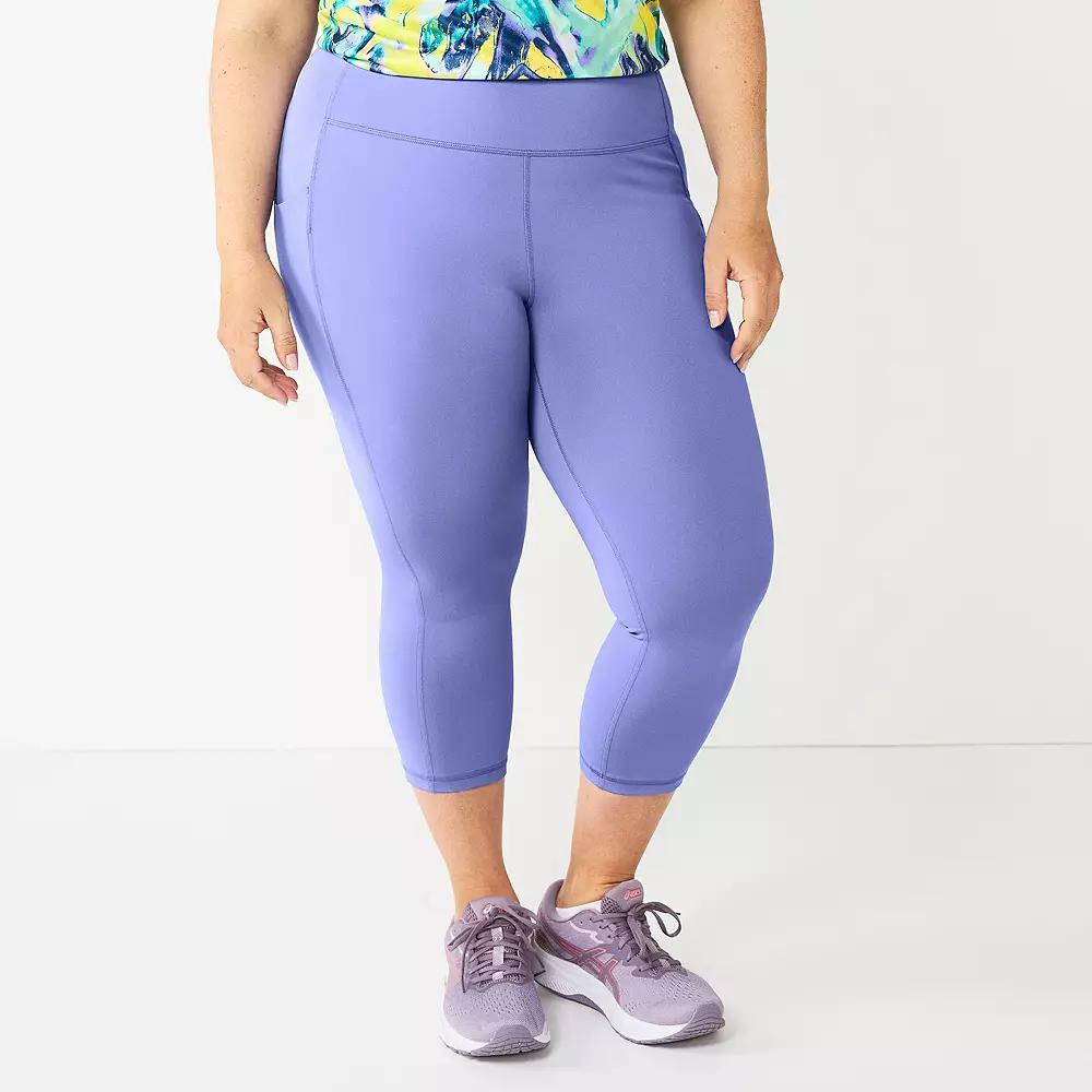 Plus Size Tek Gear® Ultrastretch Pocket High-Waisted Capri Leggings, Women's, Size: 1XL, Solomon Product Image