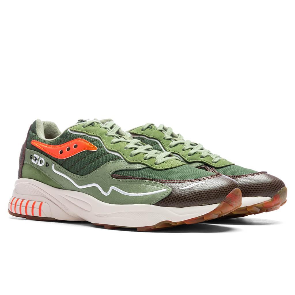 Saucony x Maybe Tomorrow 3D Grid Hurricane Tortoise - Green/Orange Male Product Image