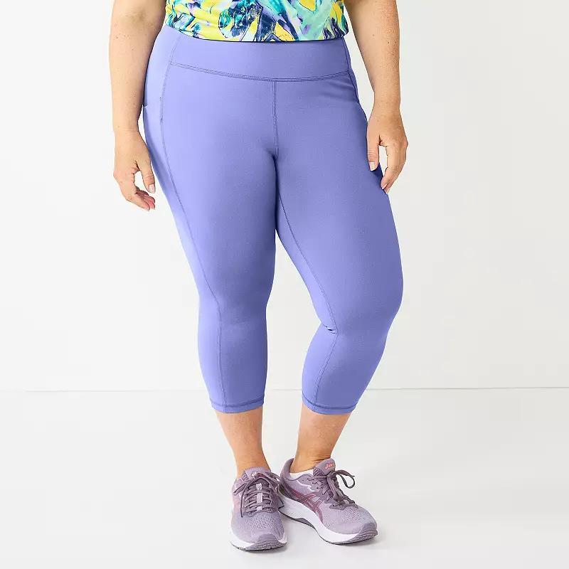 Plus Size Tek Gear® Ultrastretch Pocket High-Waisted Capri Leggings, Women's, Size: 1XL, Solomon Product Image