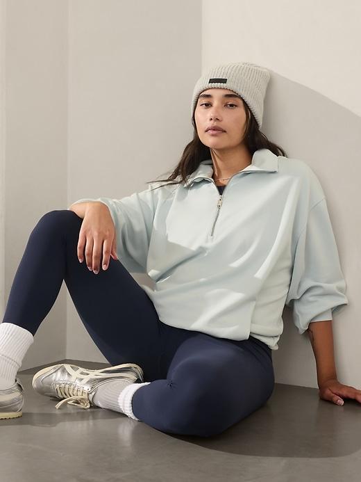 Seasoft 1/4 Zip Bubble Hem Sweatshirt Product Image