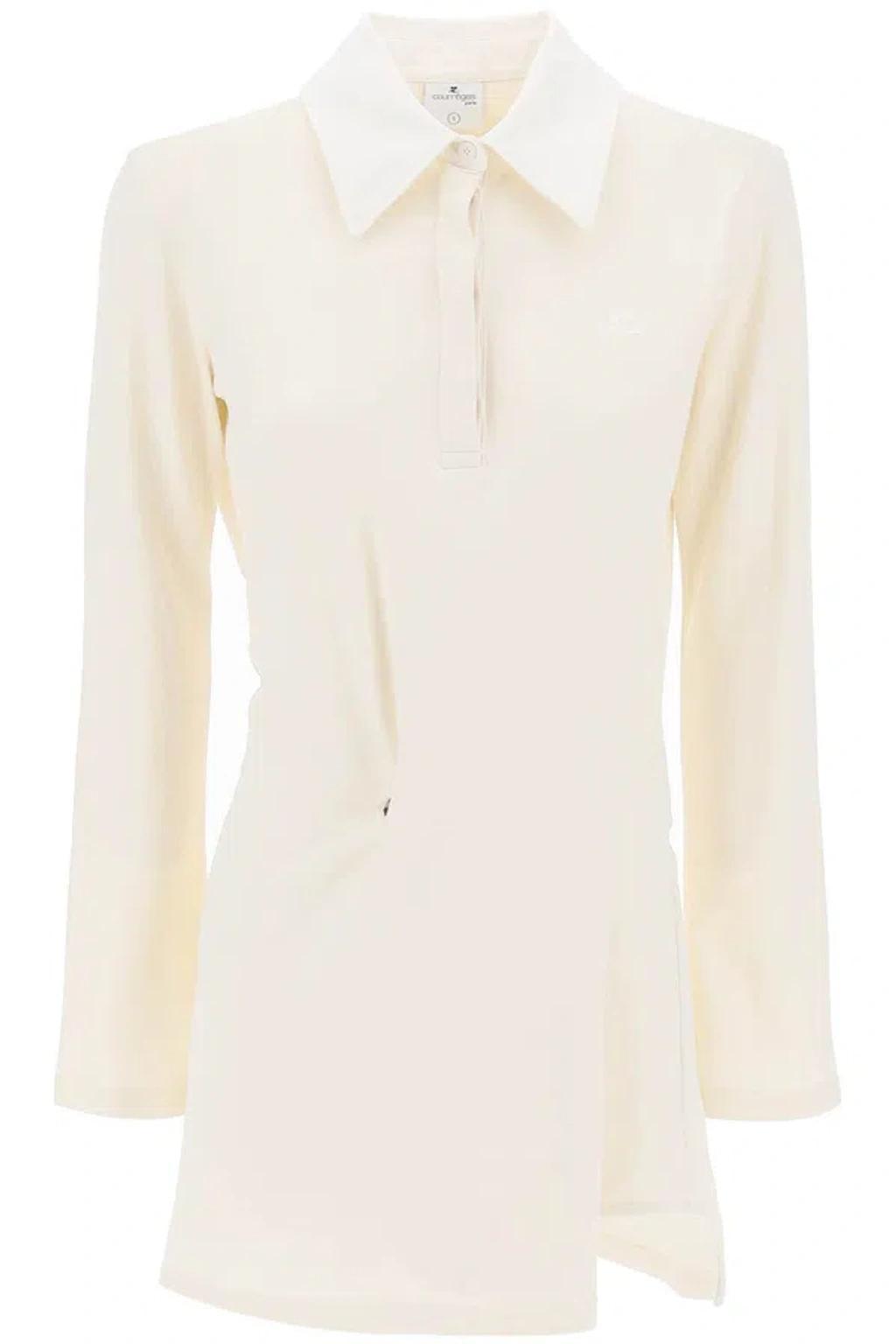 COURRÈGES Courreges Twisted Polo Mini Dress In White Product Image