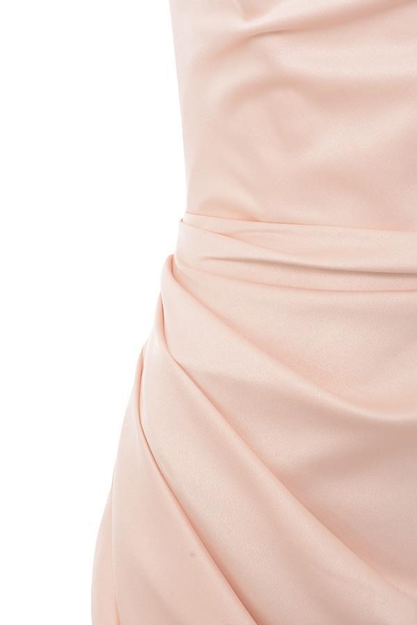 Adrienne Champagne Satin Strapless Gown Product Image