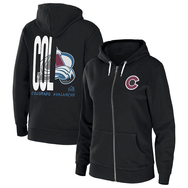 Womens Wear by Erin Andrews Black Colorado Avalanche Sponge Fleece Full-Zip Hoodie Product Image