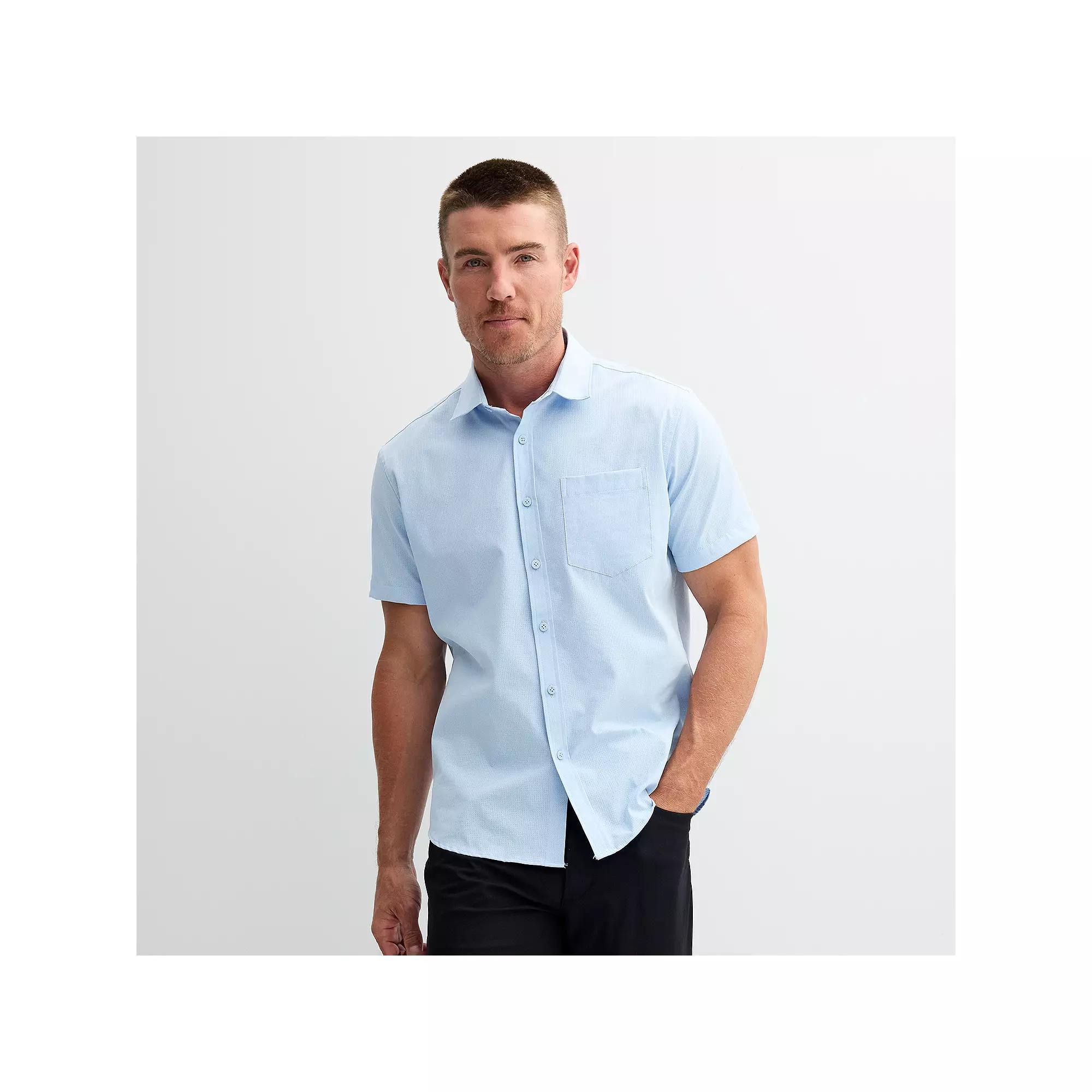 Men's FLX Slim Performance Untucked-Fit Button Down Shirt, Size: Large SLIM, Red Tasting Product Image
