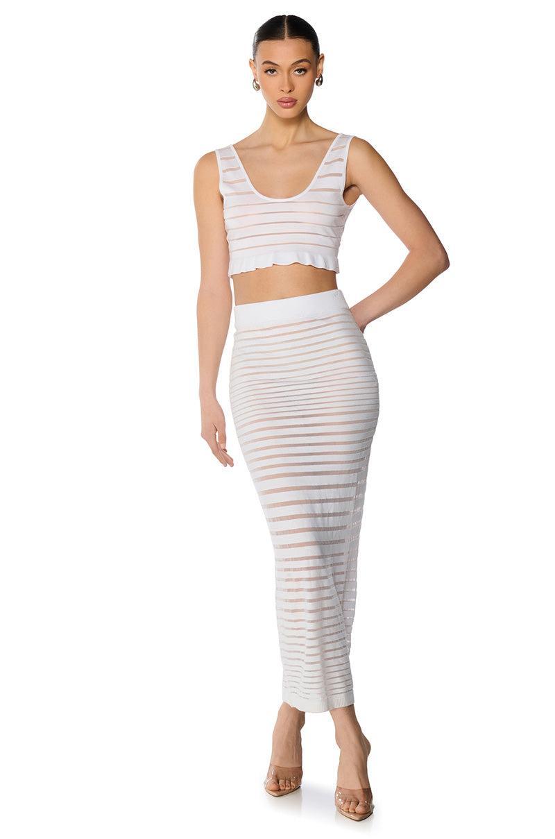 DAINTY STRIPE KNIT MAXI SKIRT Product Image