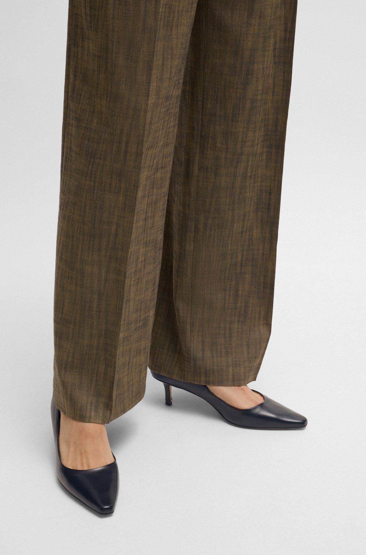 BOSS - Nappa-leather pumps with Double B monogram - Black Product Image