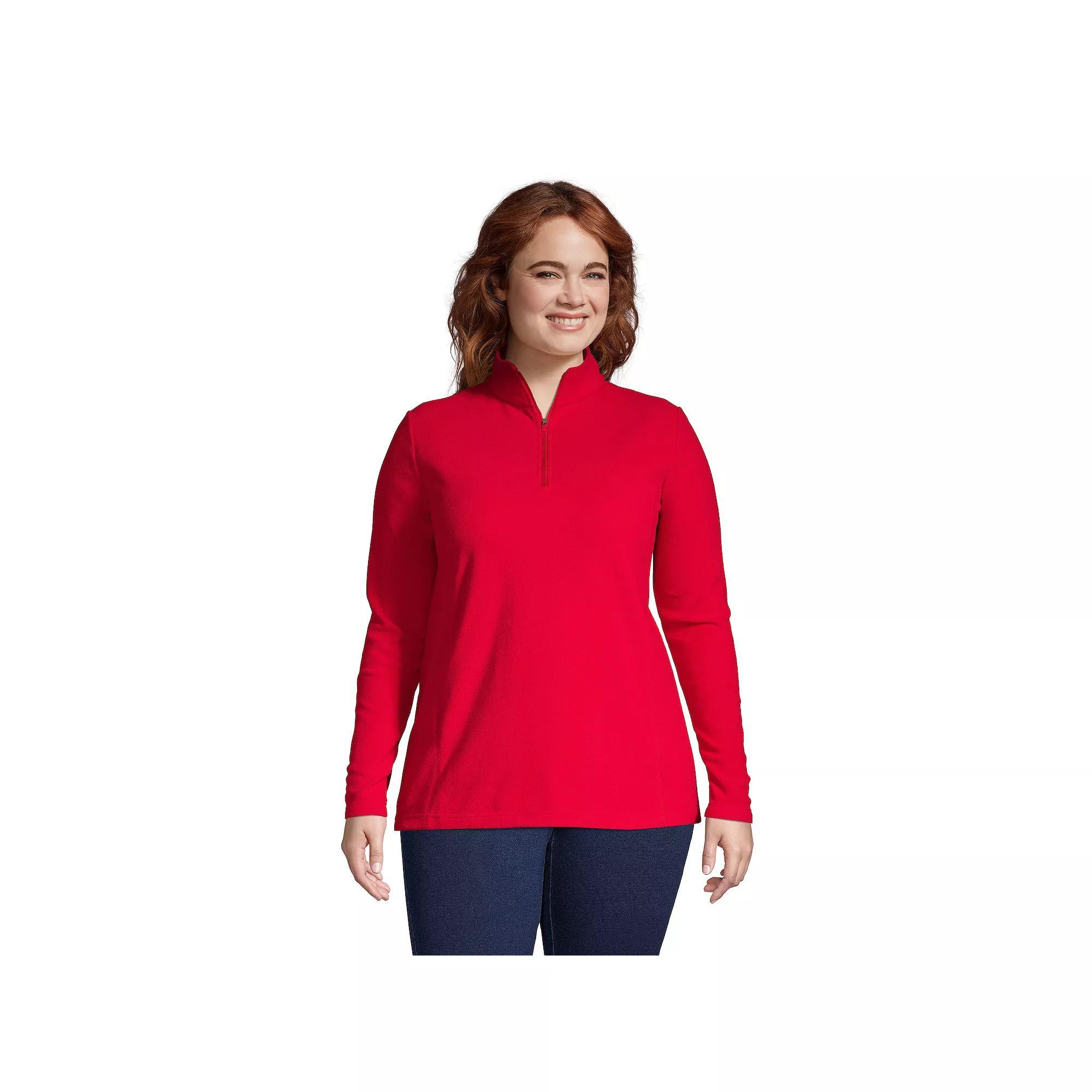 Petite Lands' End 1/4-Zip Fleece Pullover, Women's, Size: Small Petite, Black Product Image