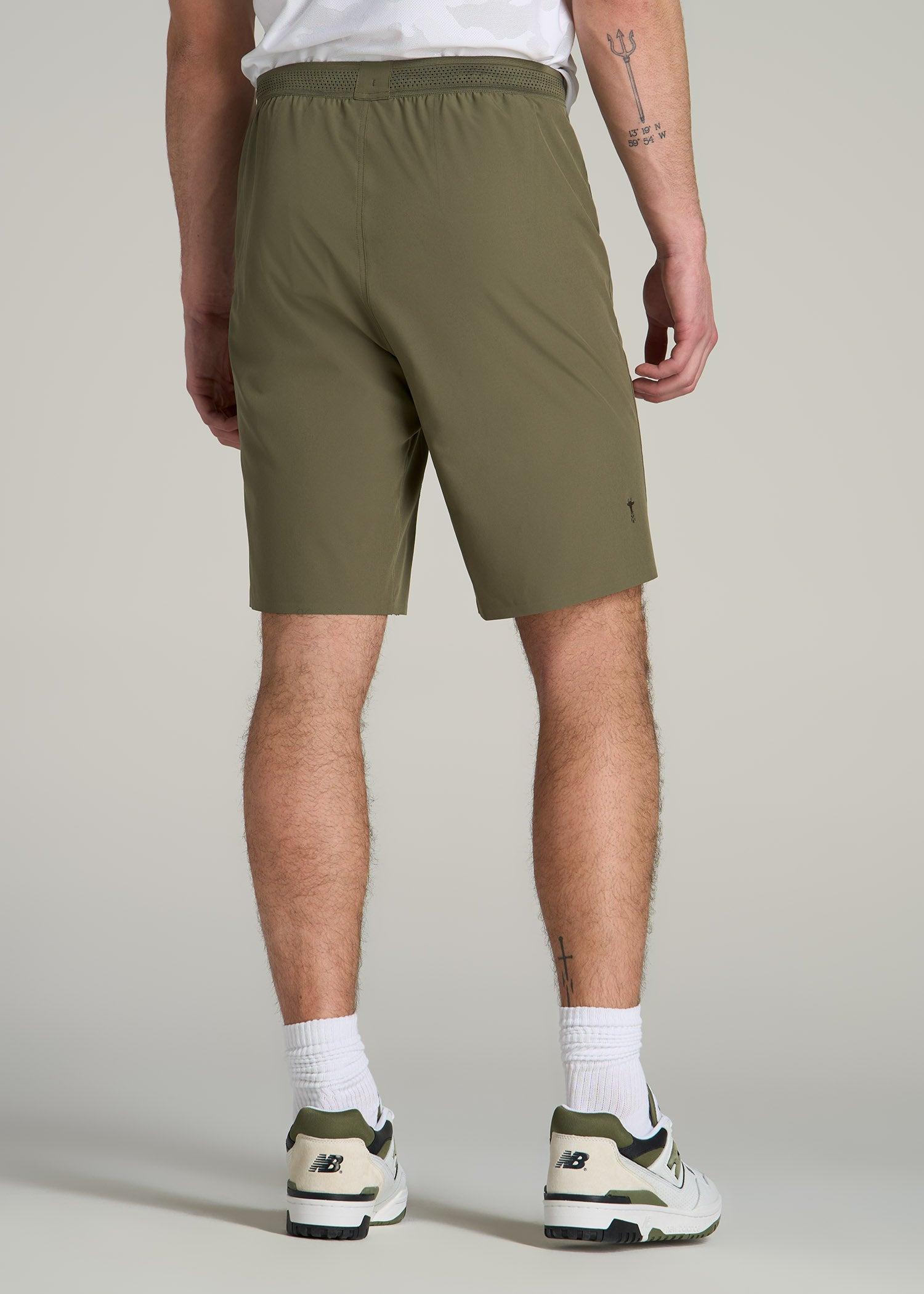 Featherweight Perforated Training Shorts for Tall Men in Black Camo Product Image