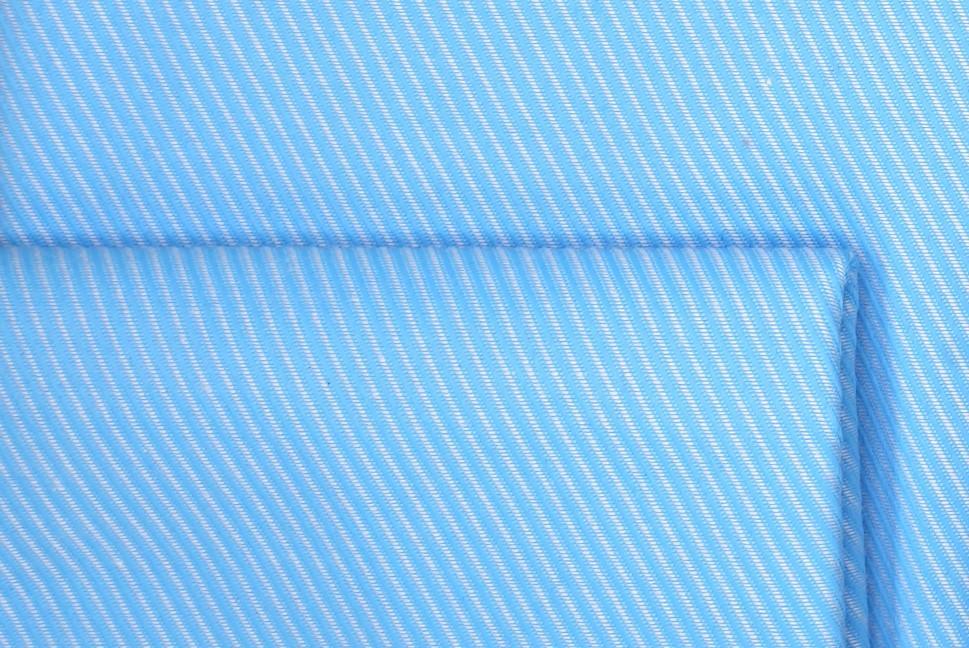 Aqua Pin Striped Dress Shirt Set with Tie and Handkerchief Product Image