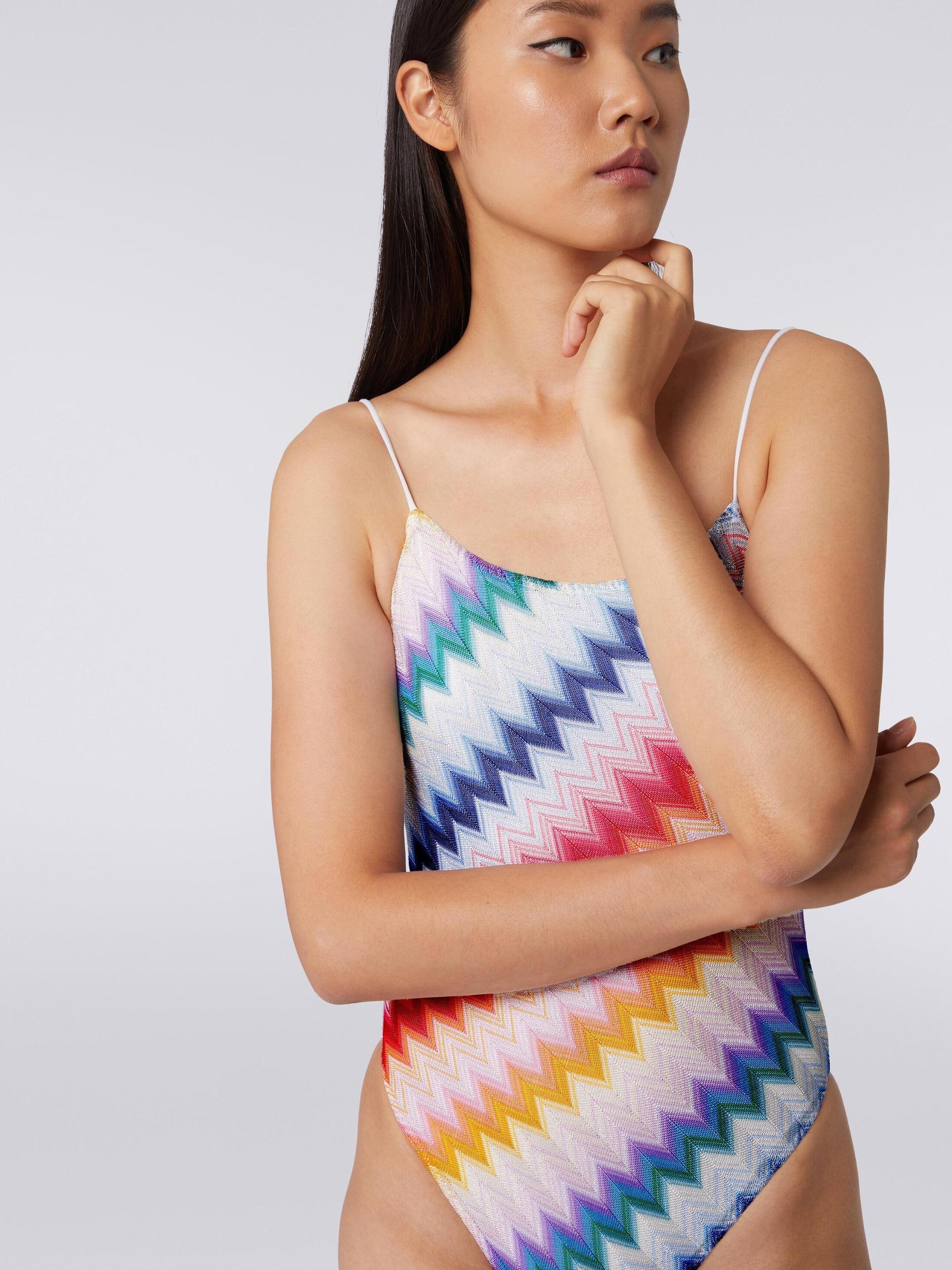 Zigzag one-piece swimming costume with lurex Product Image