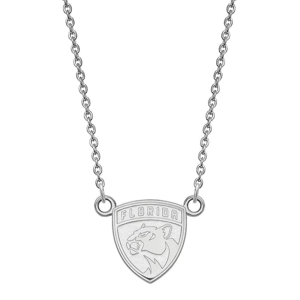 LogoArt Florida Panthers Sterling Silver Small Logo Pendant Necklace, Women's, Size: 18" Product Image