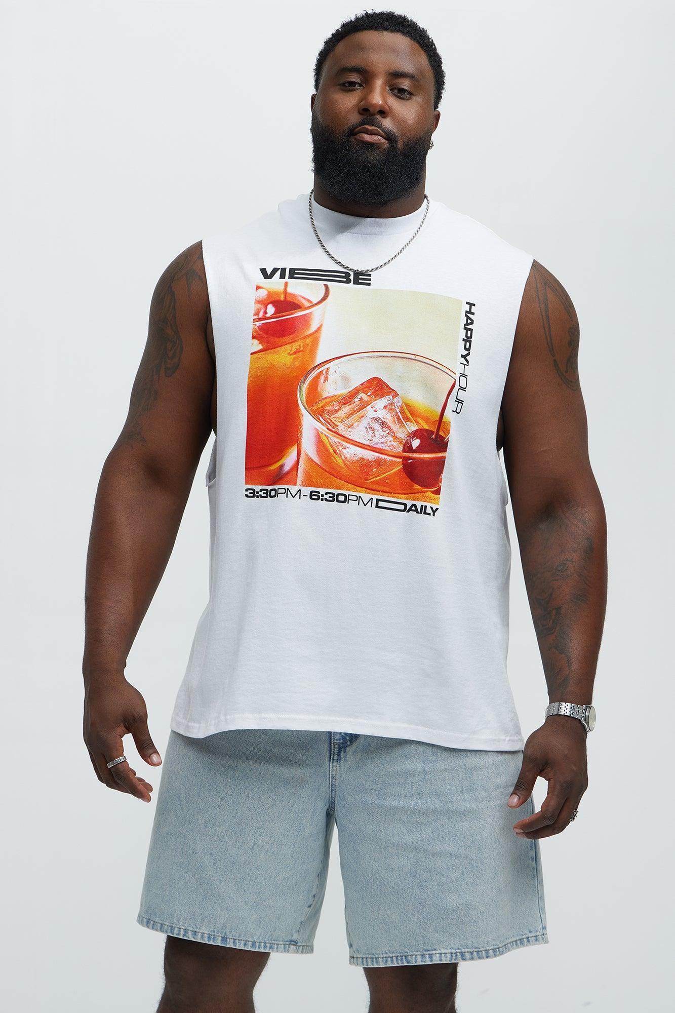 Vibe Happy Hour Muscle Tee - White Product Image