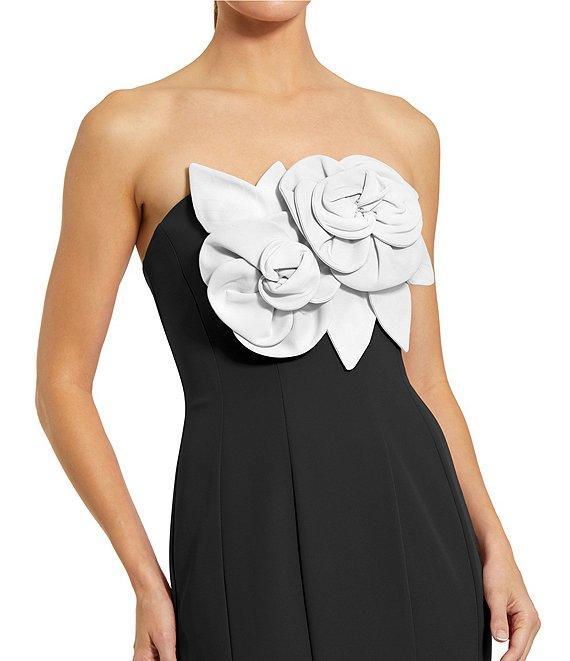 Mac Duggal Crepe Strapless 3D Flower Pattern Mermaid Gown Product Image
