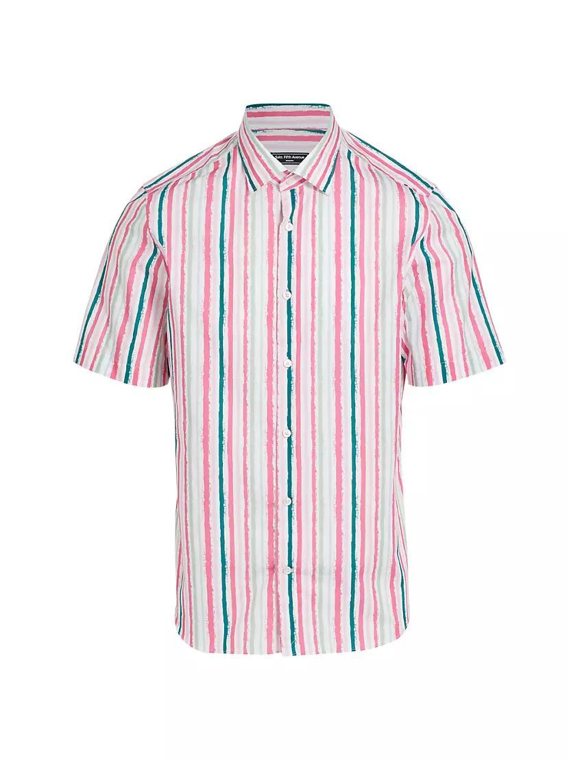 Slim-Fit Striped Short-Sleeve Shirt Product Image